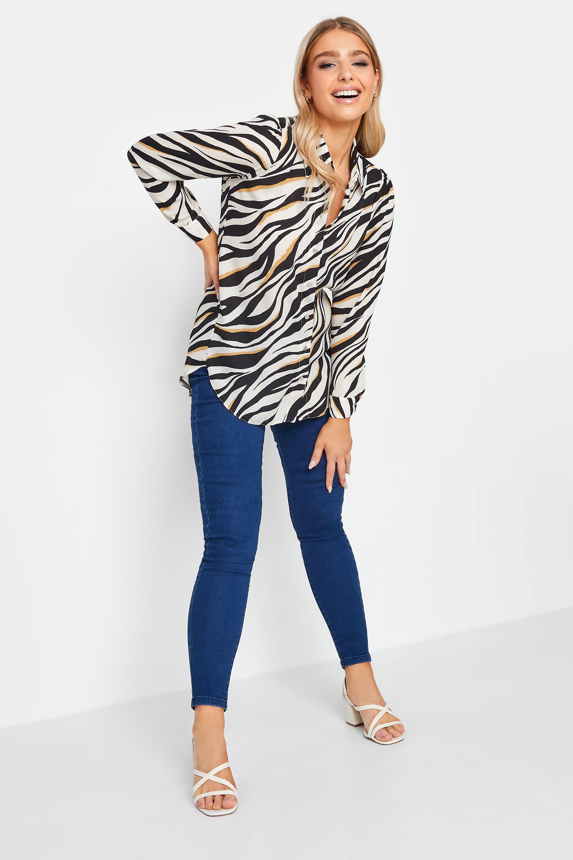 M&Co White Zebra Print Tunic Shirt | M&Co  2