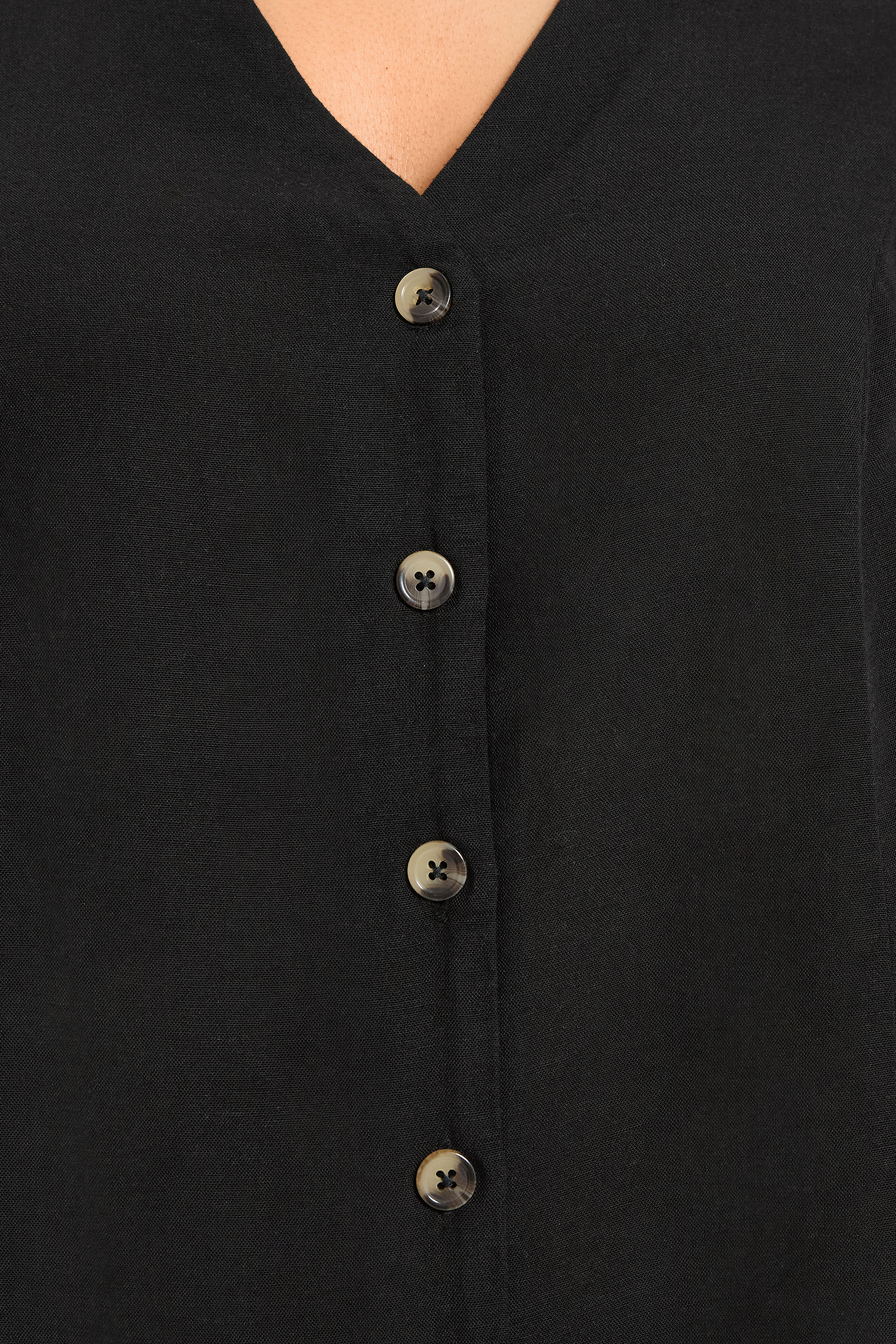 YOURS Plus Size Black Linen Waistcoat | Yours Clothing 4