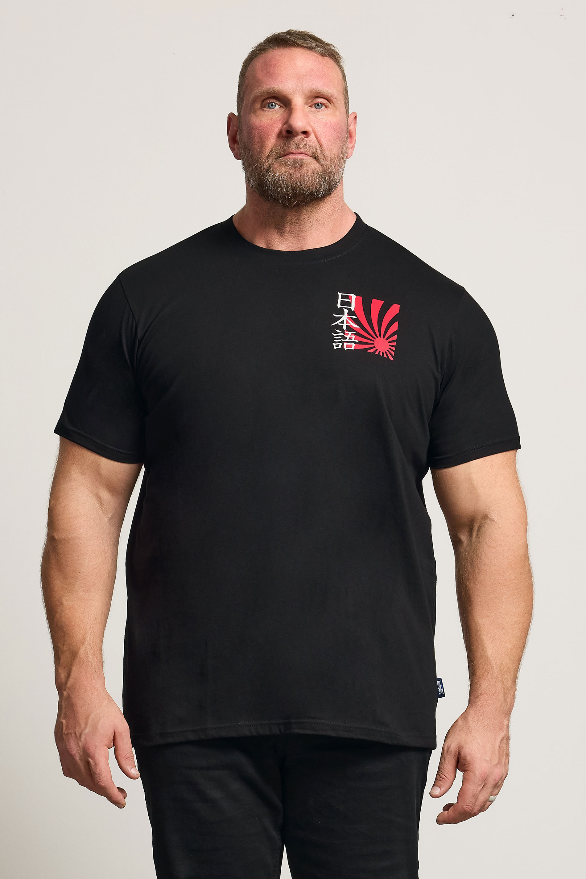 BadRhino Big & Tall Black Japanese Sun Graphic T-Shirt | BadRhino 3