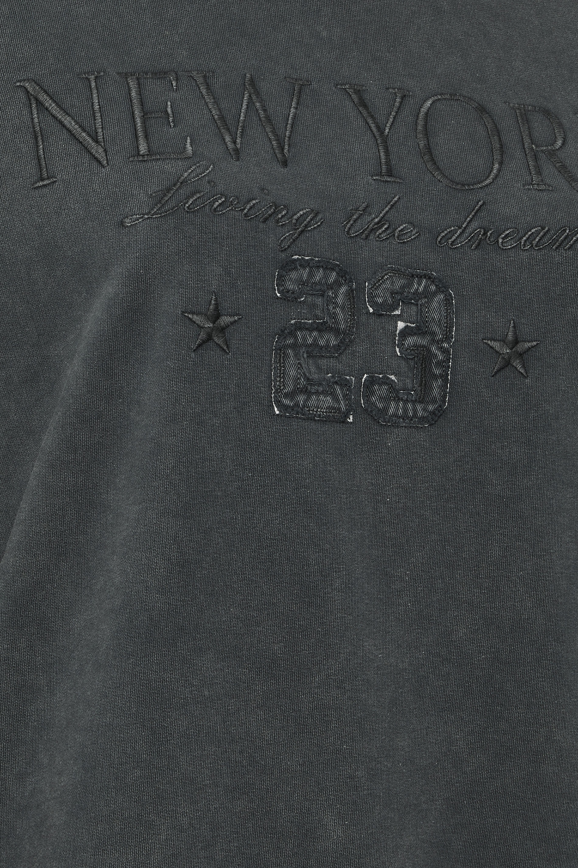 YOURS Plus Size Charcoal Grey 'New York' Embroidered Slogan Sweatshirt 6