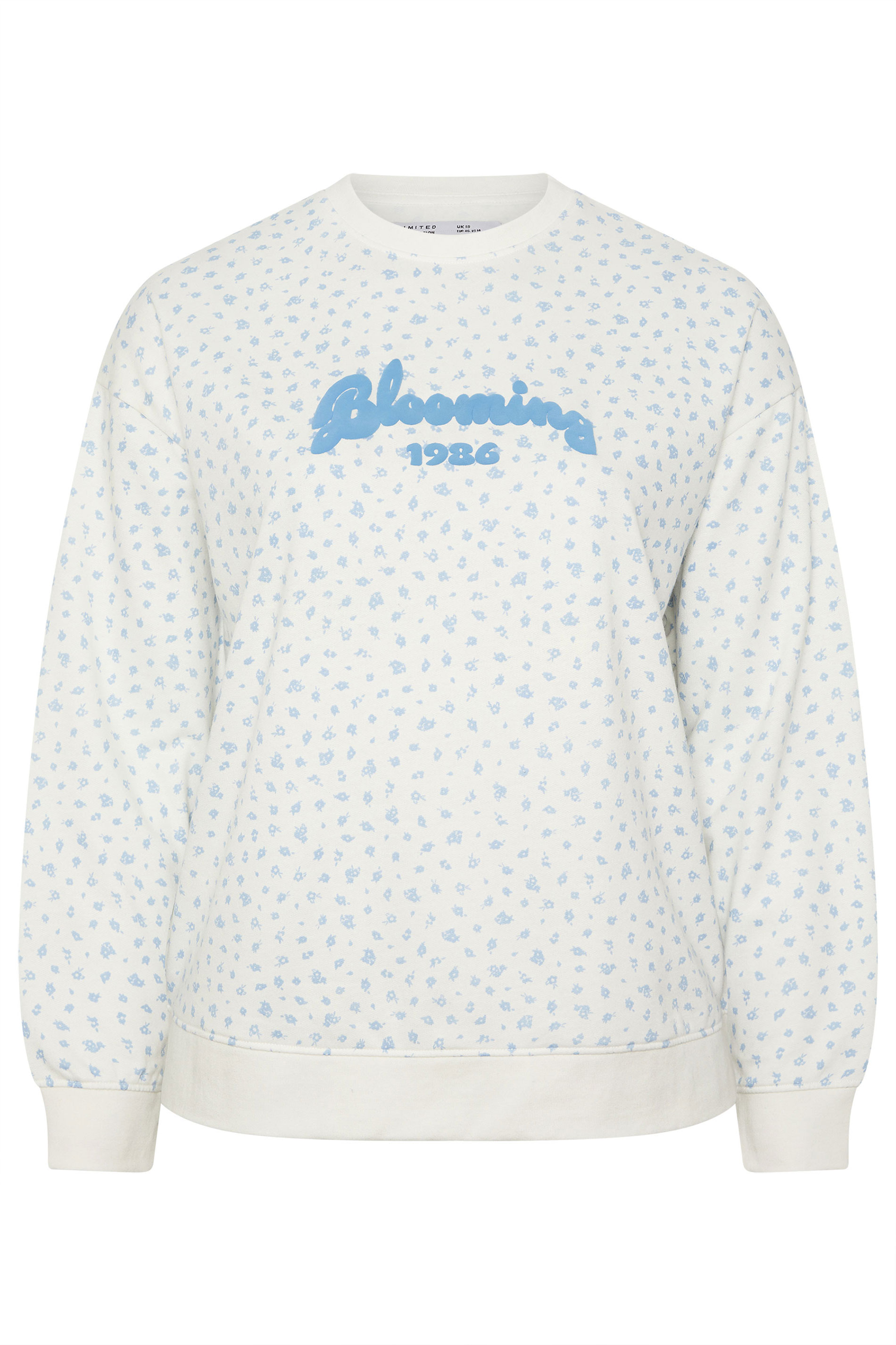 LIMITED COLLECTION Plus Size White Ditsy Floral 'Blooming' Sweatshirt | Yours Clothing 5