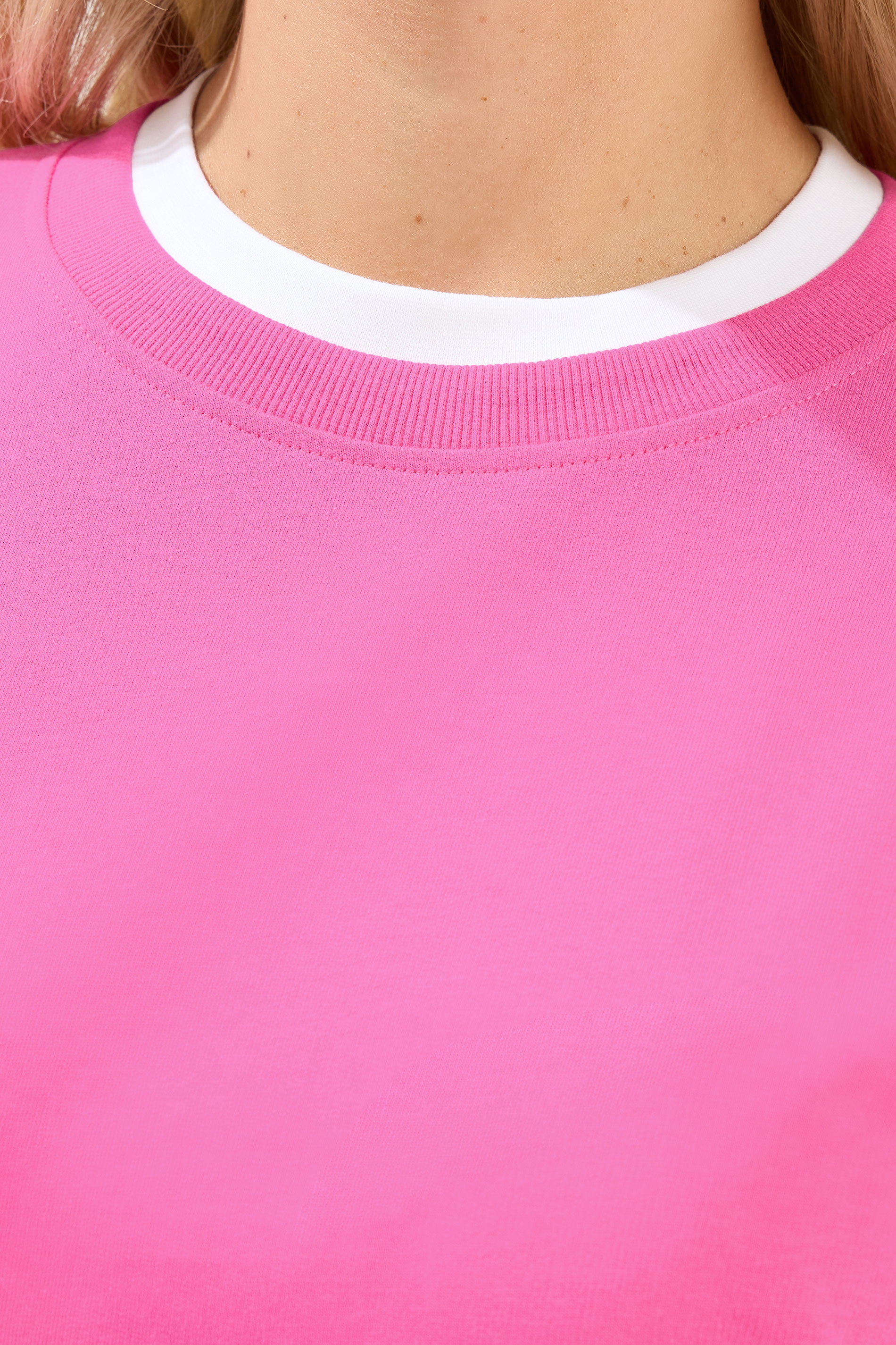 YOURS Plus Size Pink 2-In-1 Crew Neck Sweatshirt | Yours Clothing 4