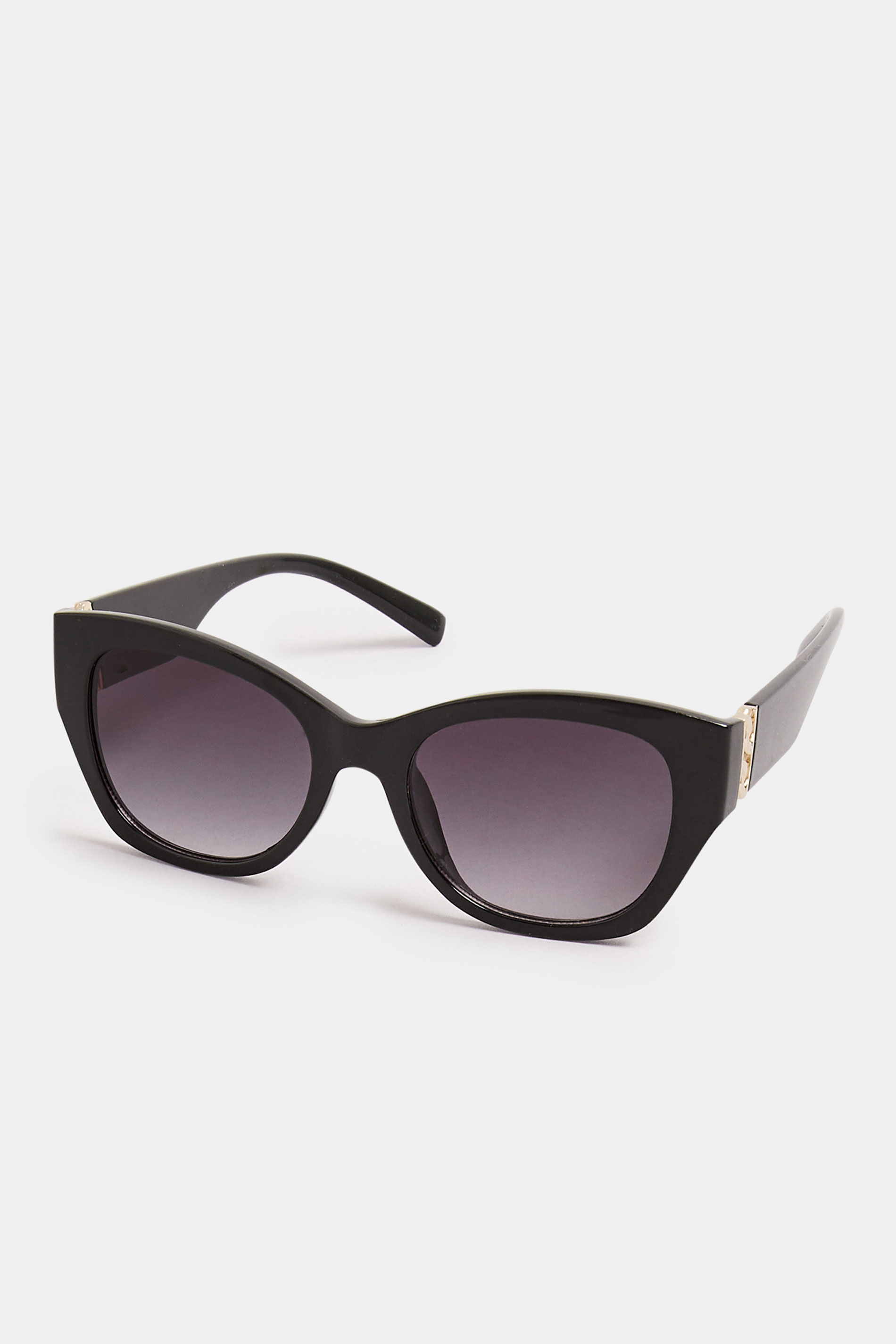 Black & Gold Tone Chain Arm Sunglasses | Yours Clothing 3