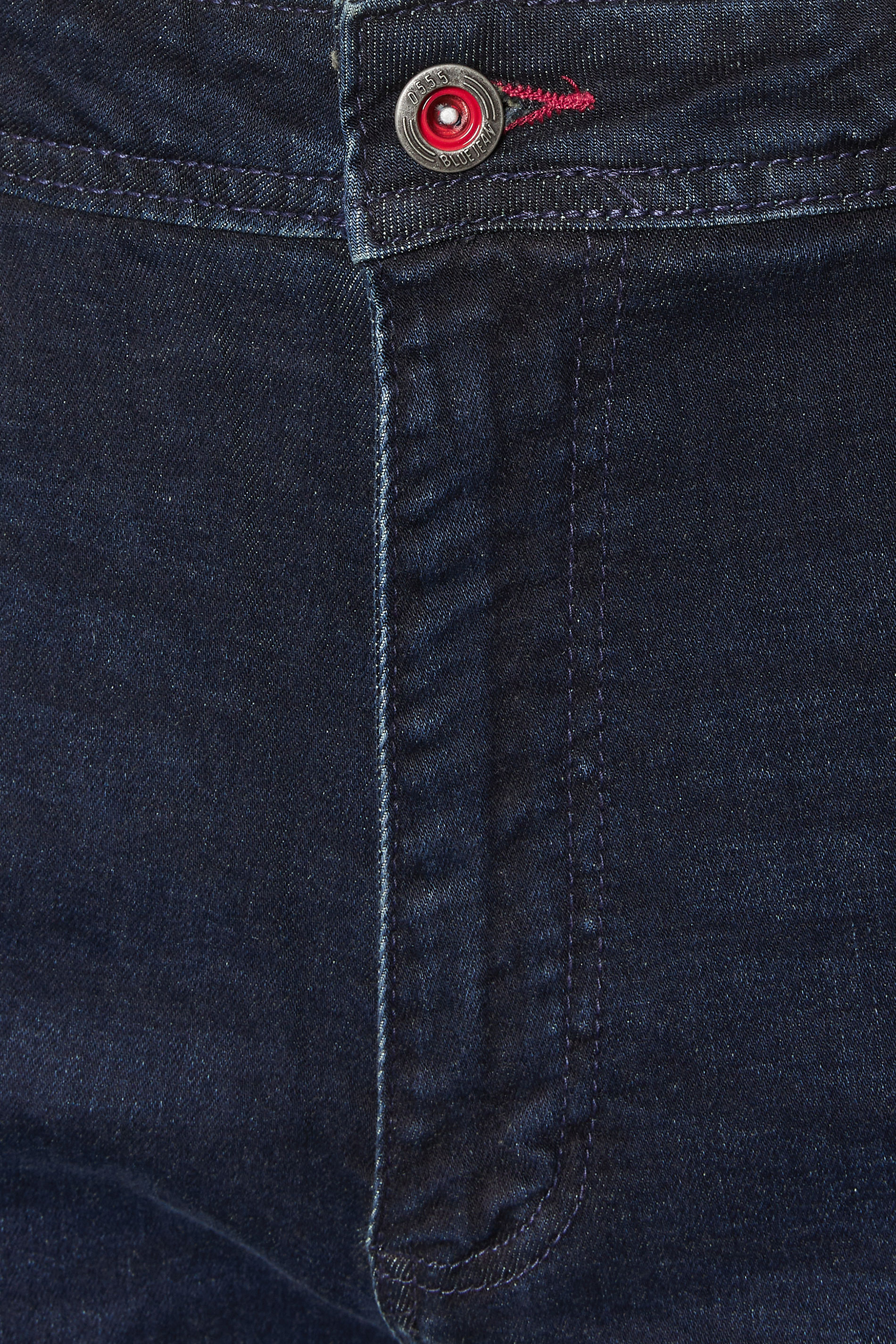 D555 Big & Tall Blue Black Tapered Stretch Jeans | BadRhino 5