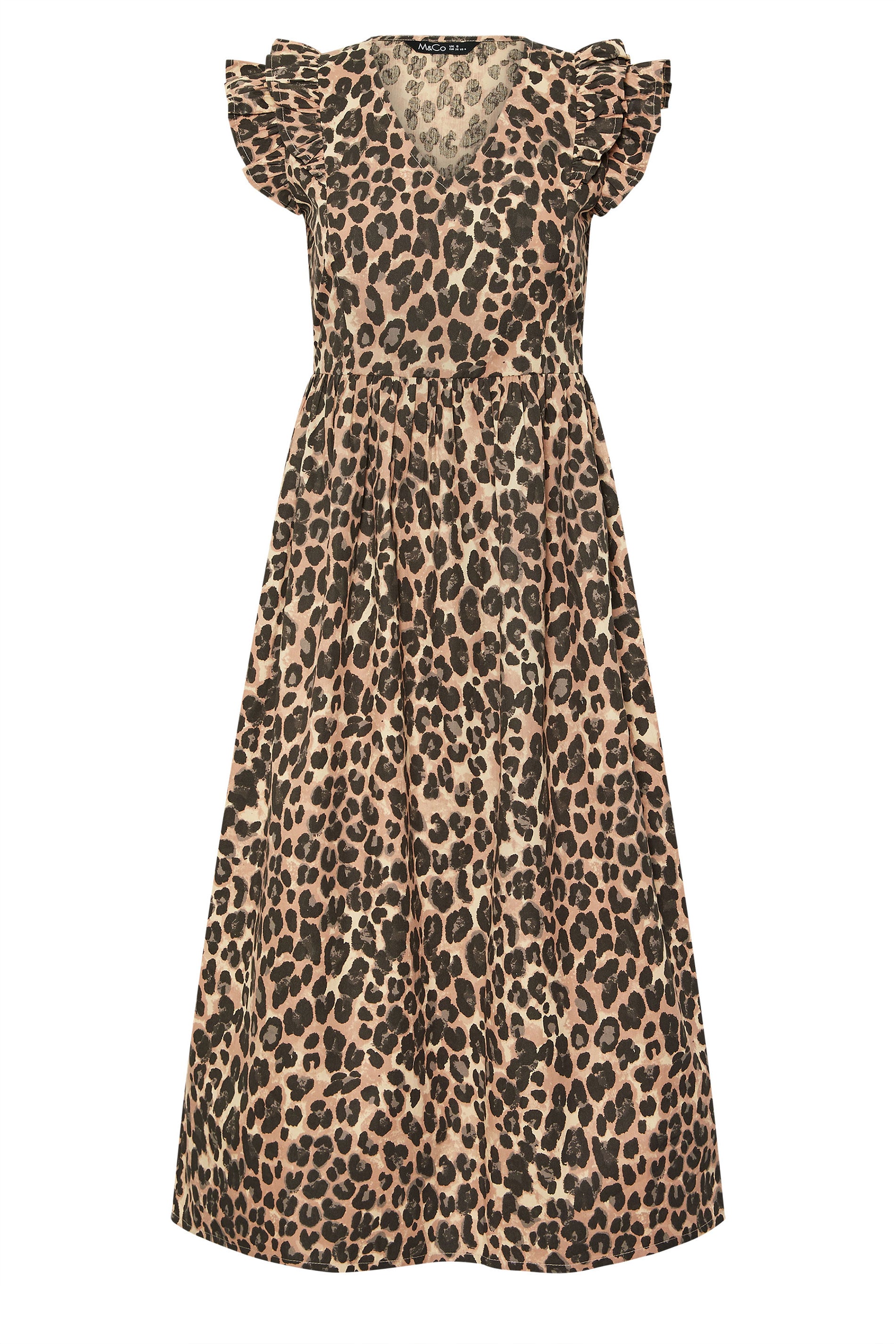 M&Co Petite Natural Brown Leopard Print Cotton Dress | M&Co 5