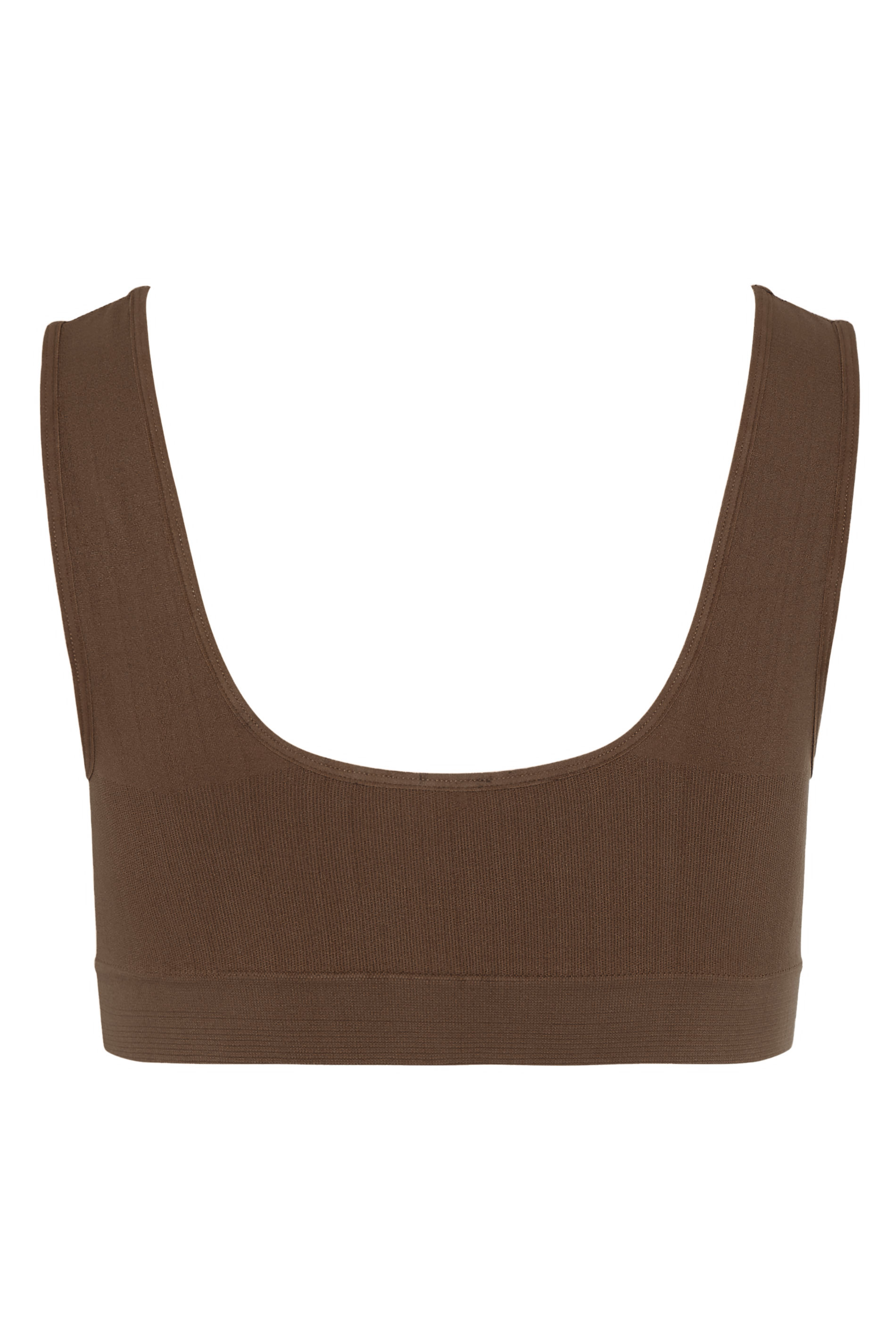 Plus Size Brown Seamless Padded Non-Wired Bralette | Yours Clothing 6