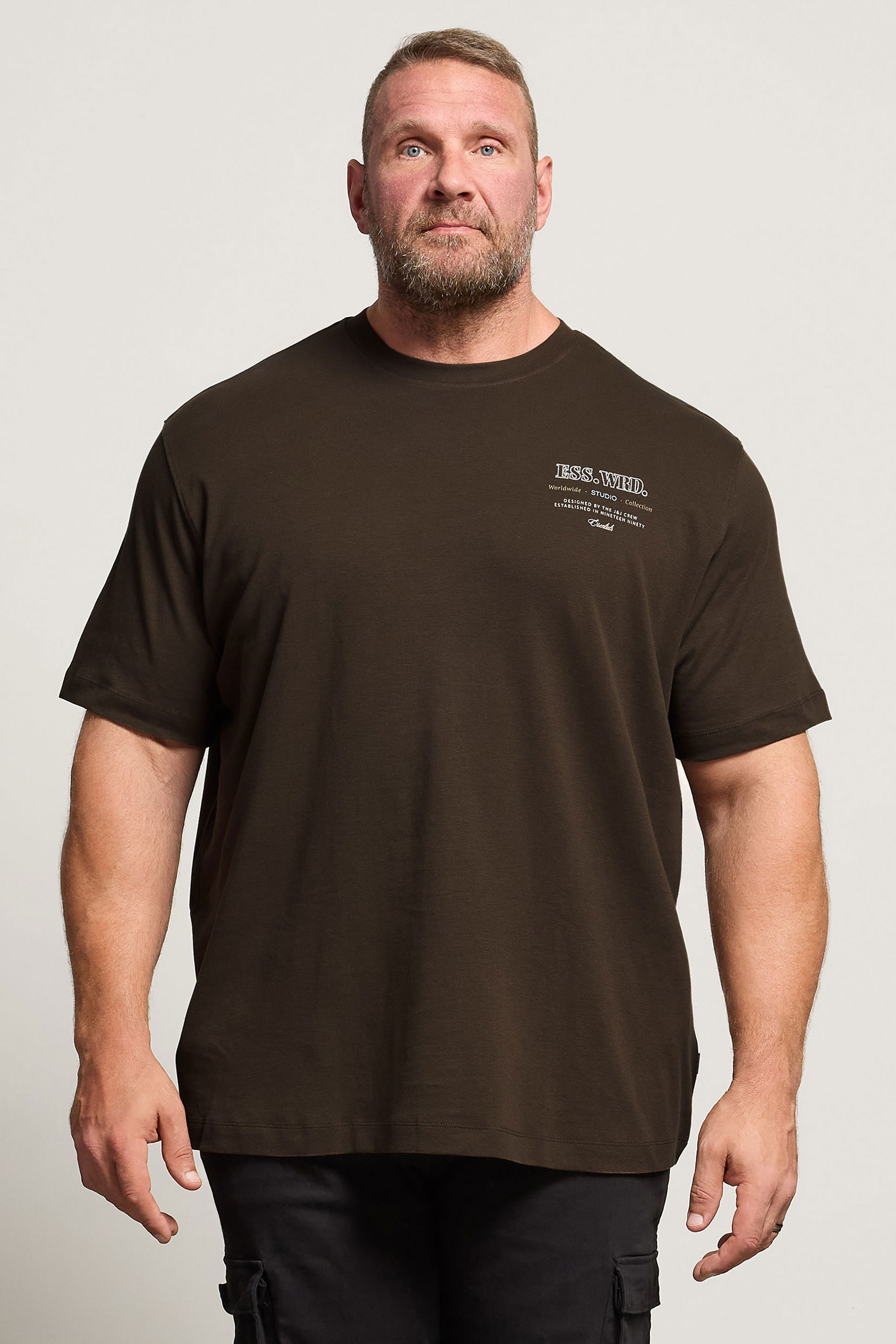 JACK & JONES Big & Tall Brown Studio Graphic T-Shirt | BadRhino 3
