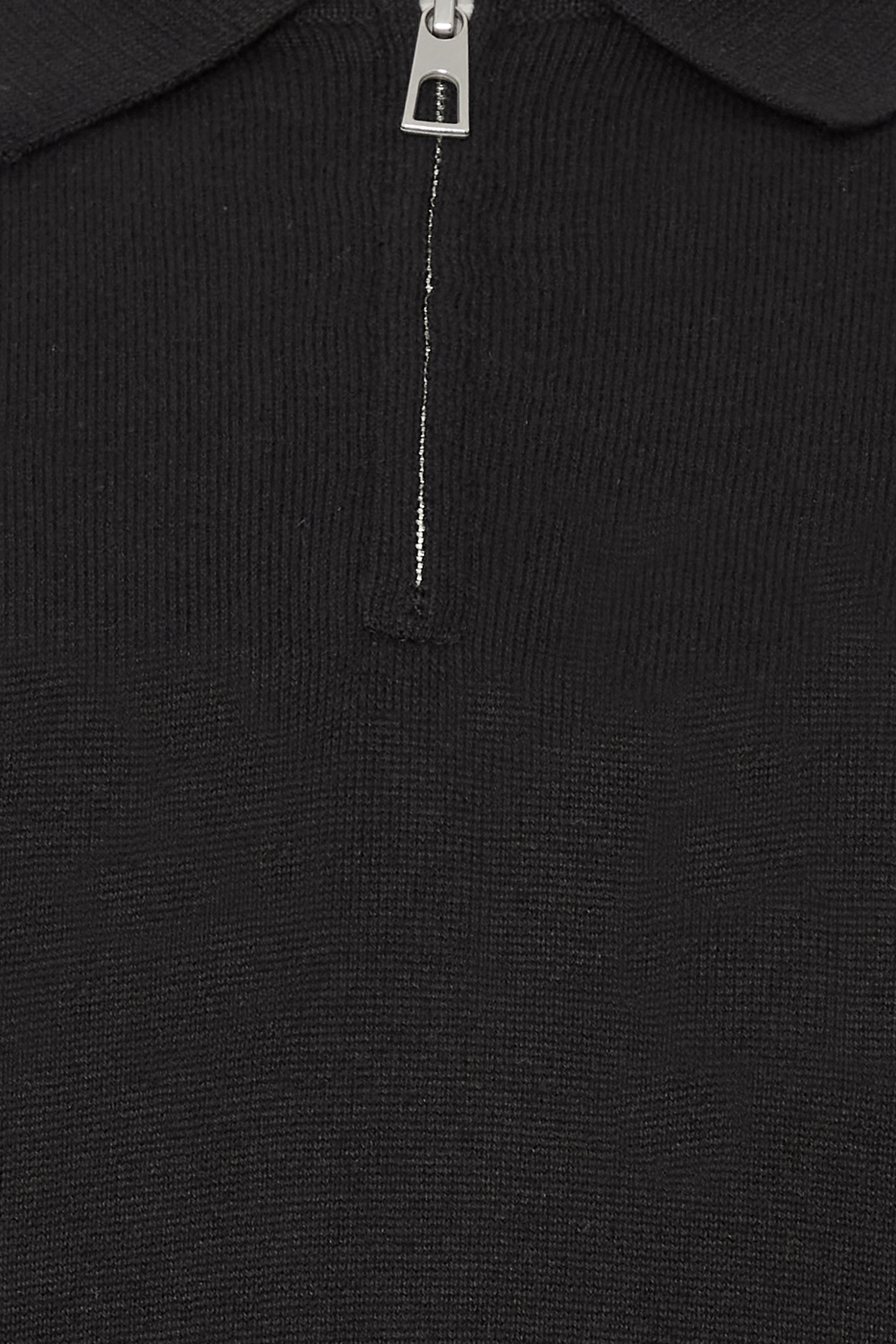 BadRhino Big & Tall Black Knitted Short Sleeve Zip Polo Shirt | BadRhino 1