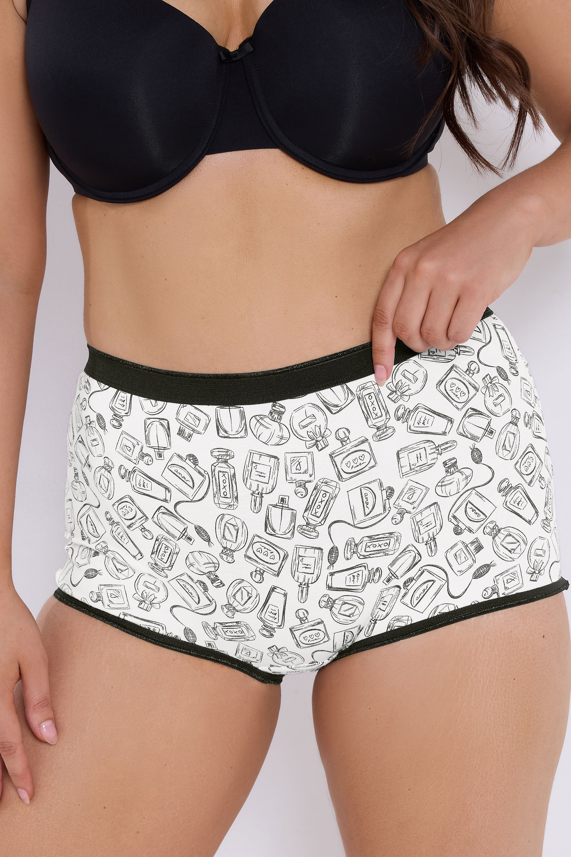 YOURSET 5 PACK Curve Black Perfume Bottle Print Shorts | Yours Clothing 2