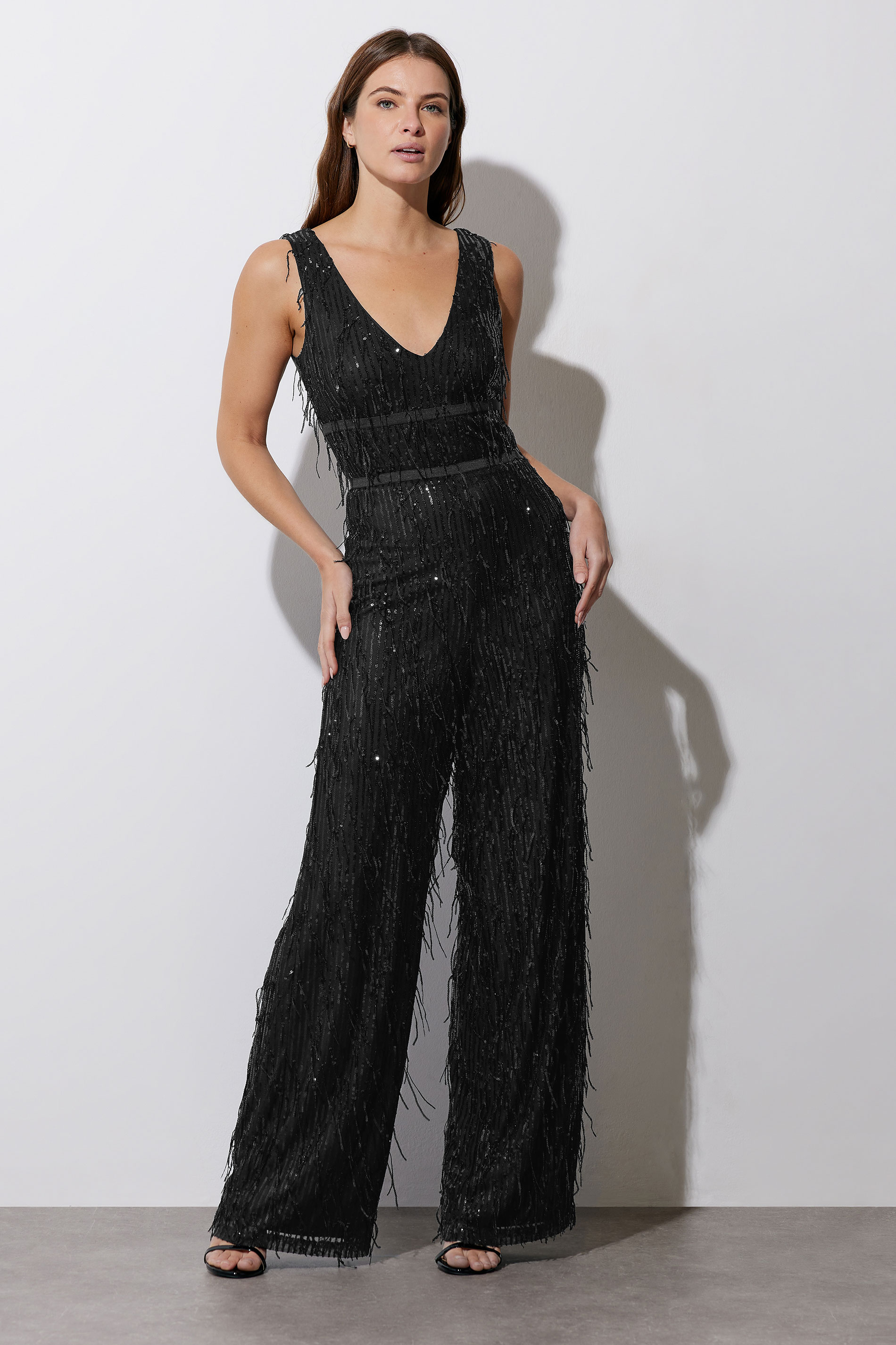 STAR Black Sequin Tassel Jumpsuit | StarByJM 1
