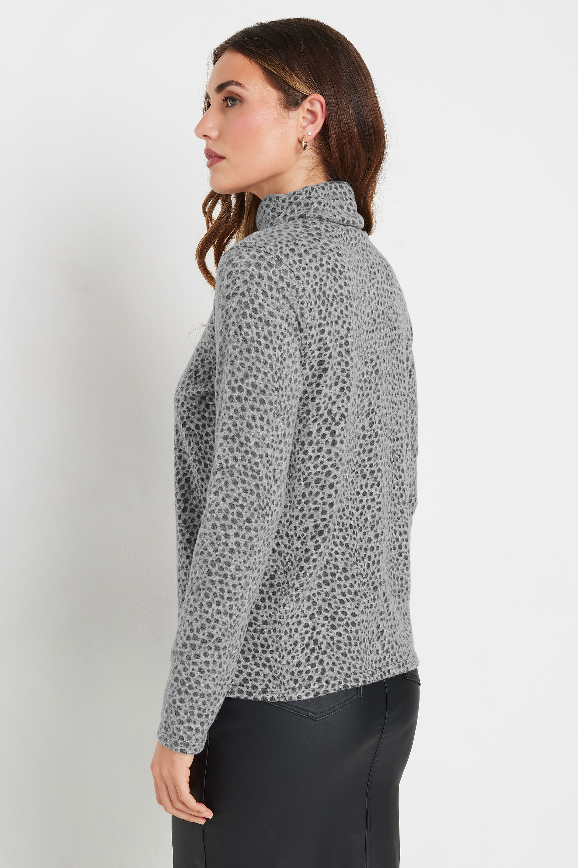 LTS Tall Grey Soft Touch Animal Print Top | Long Tall Sally 2
