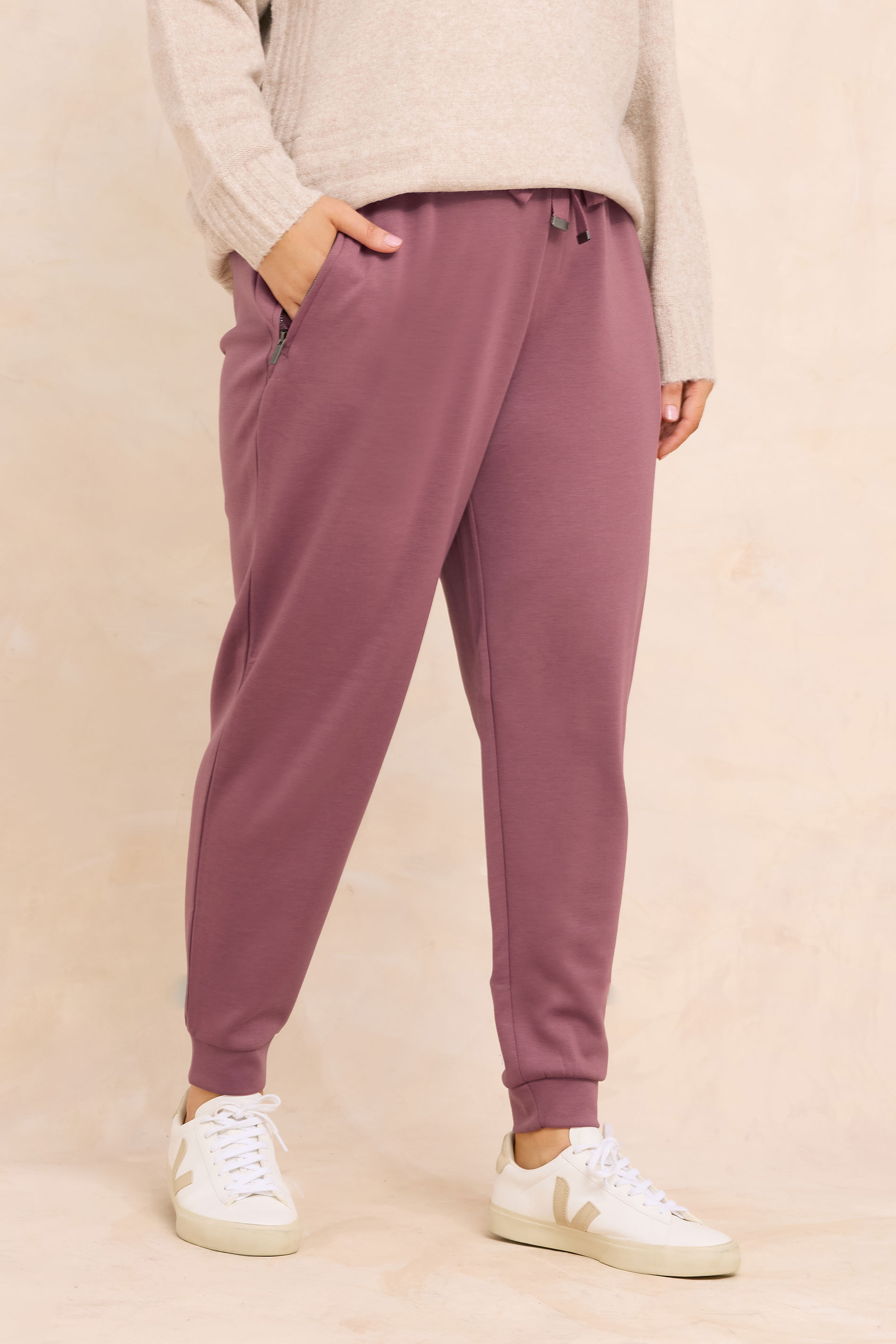 EVANS Plus Size Pink Luxe Zip Pocket Joggers | Evans  3