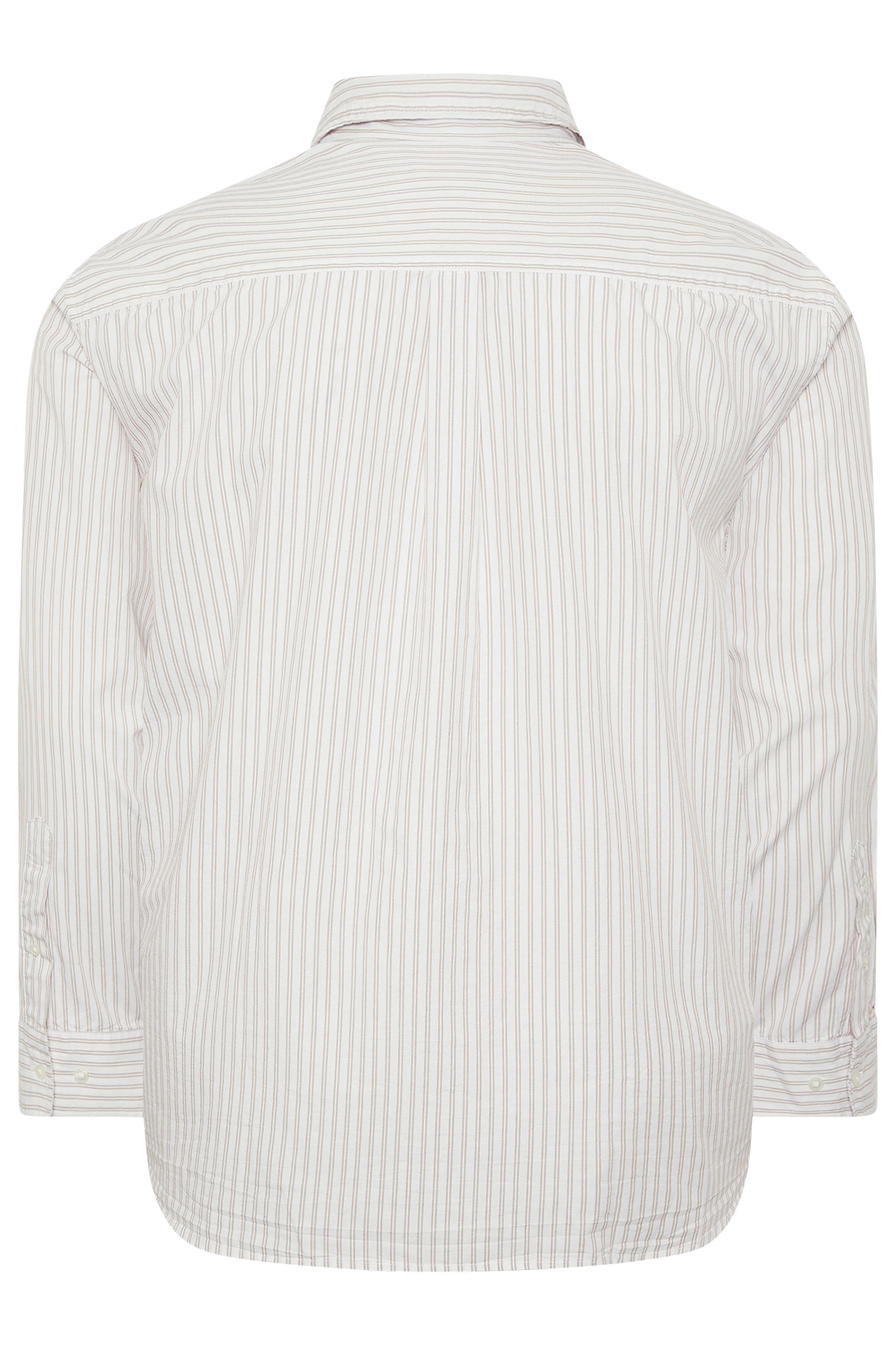 JACK & JONES Big & Tall White & Green Striped Poplin Shirt | BadRhino 4