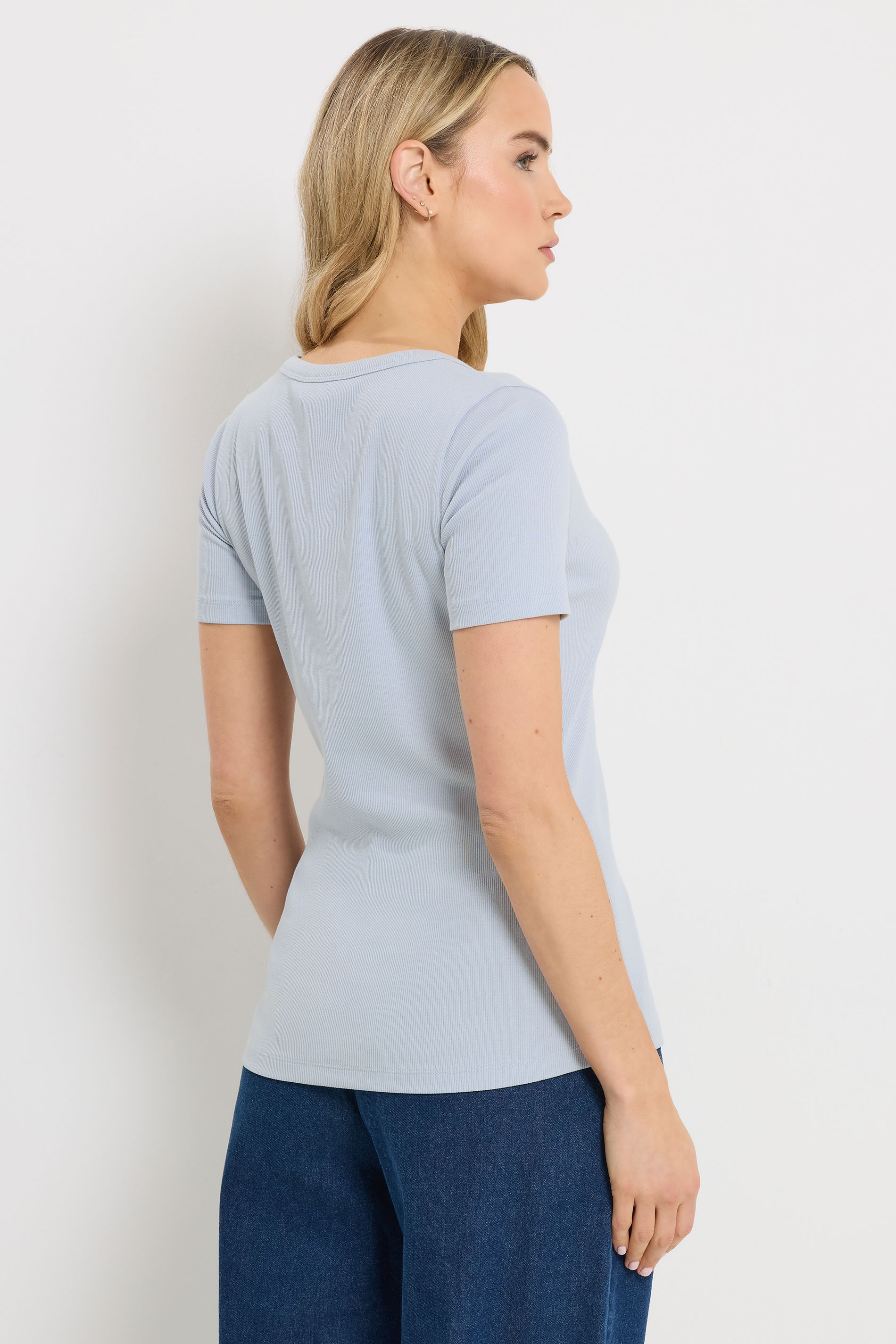 LTS Tall Women's Pale Blue Button T-Shirt | Long Tall Sally 2