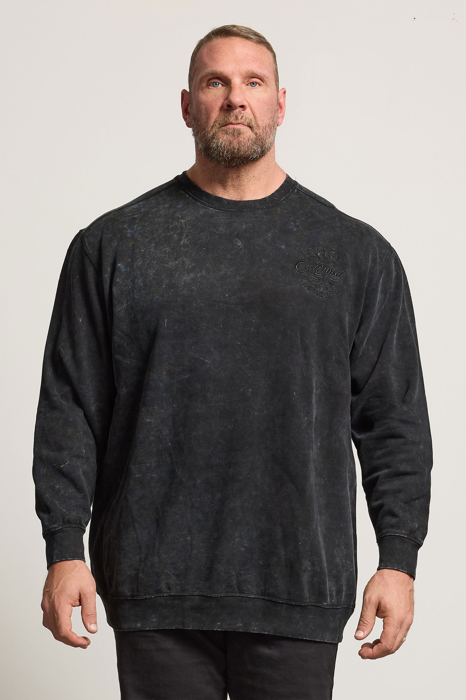 KAM Big & Tall Black Tie Dye Sweatshirt | BadRhino 3