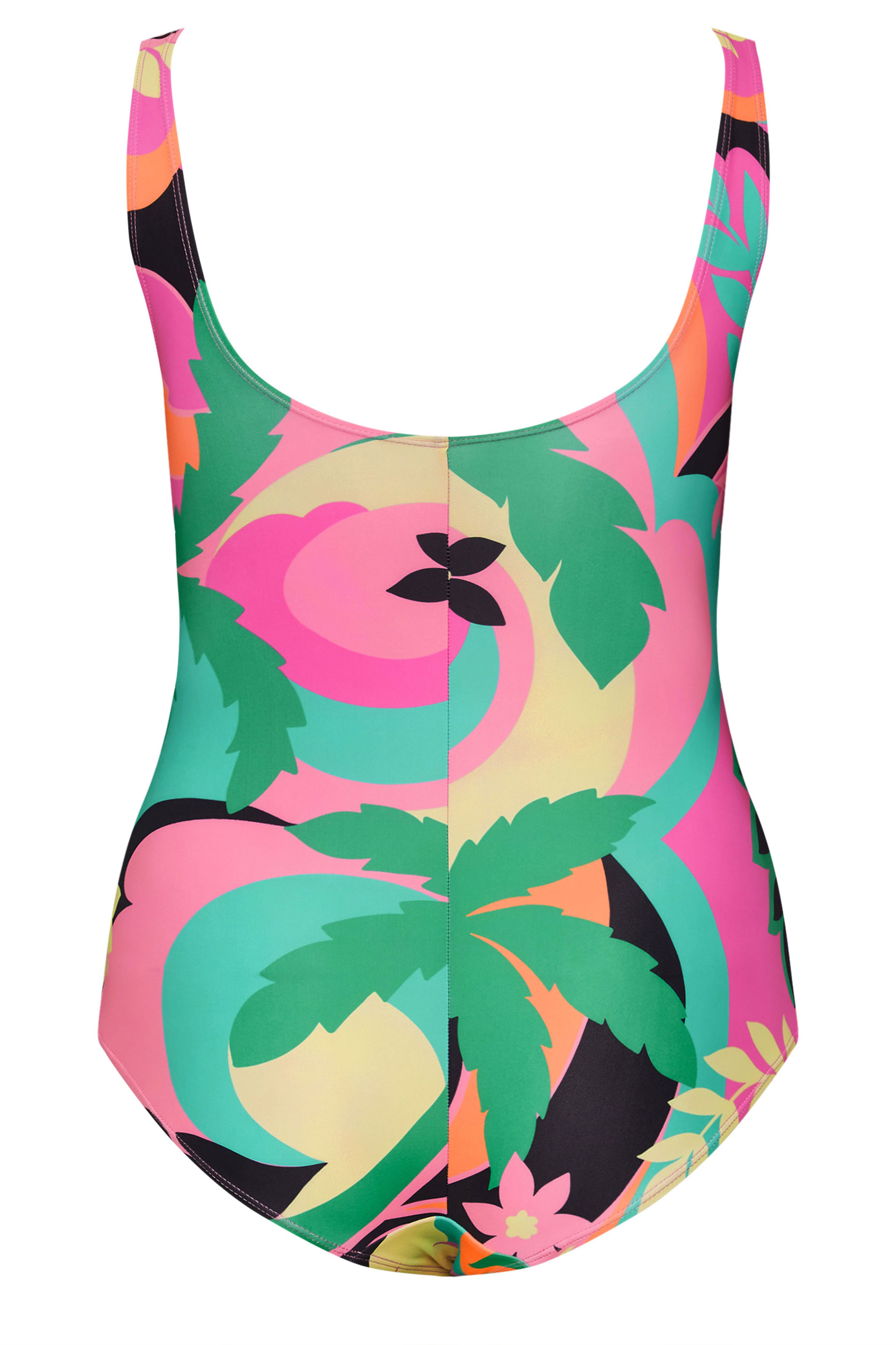 YOURS Plus Size Floral Abstract Print Plunge Swimsuit | Yours Clothing 8