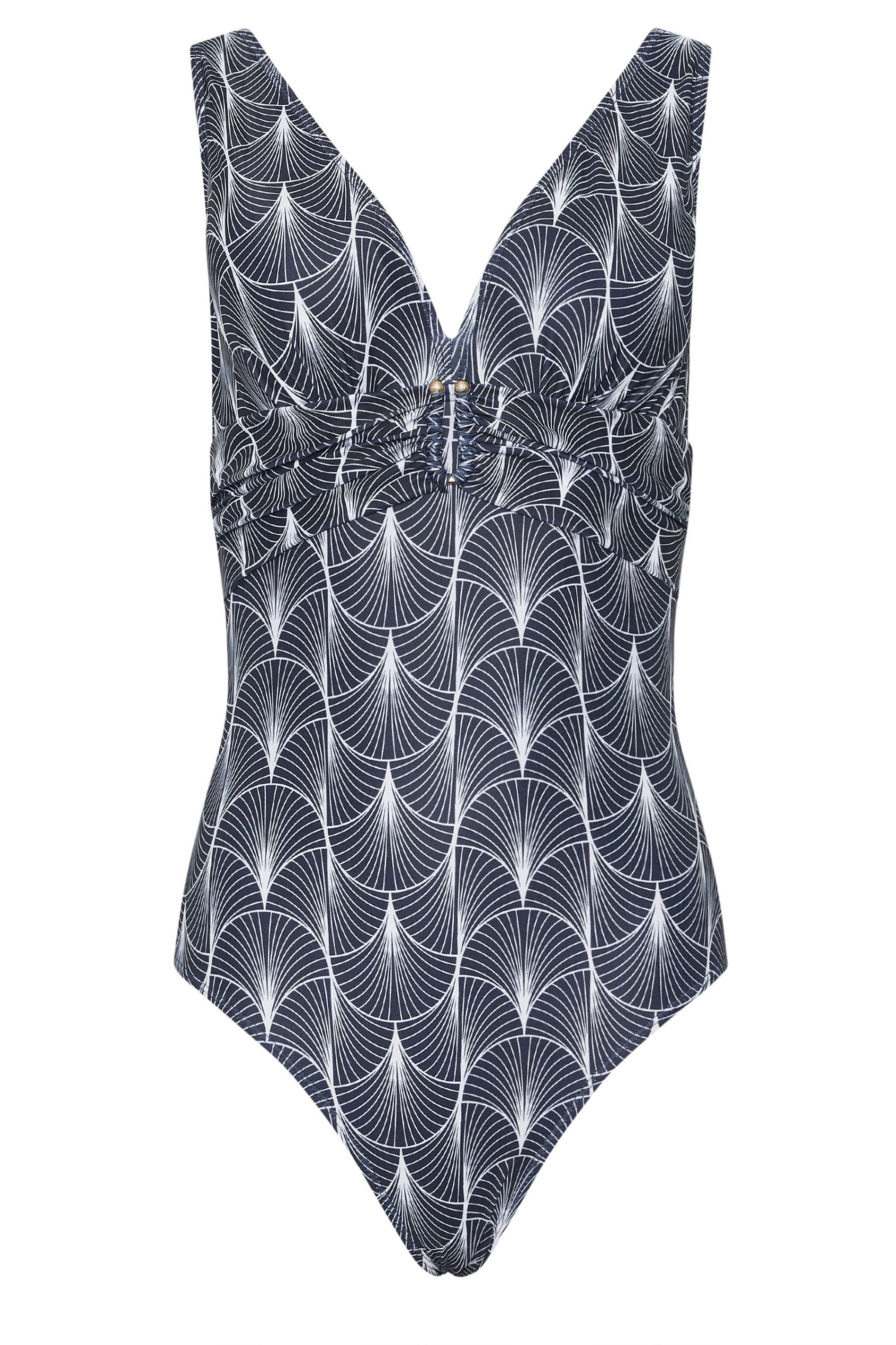 LTS Tall Women's Blue Fan Print Swimsuit | Long Tall Sally 6