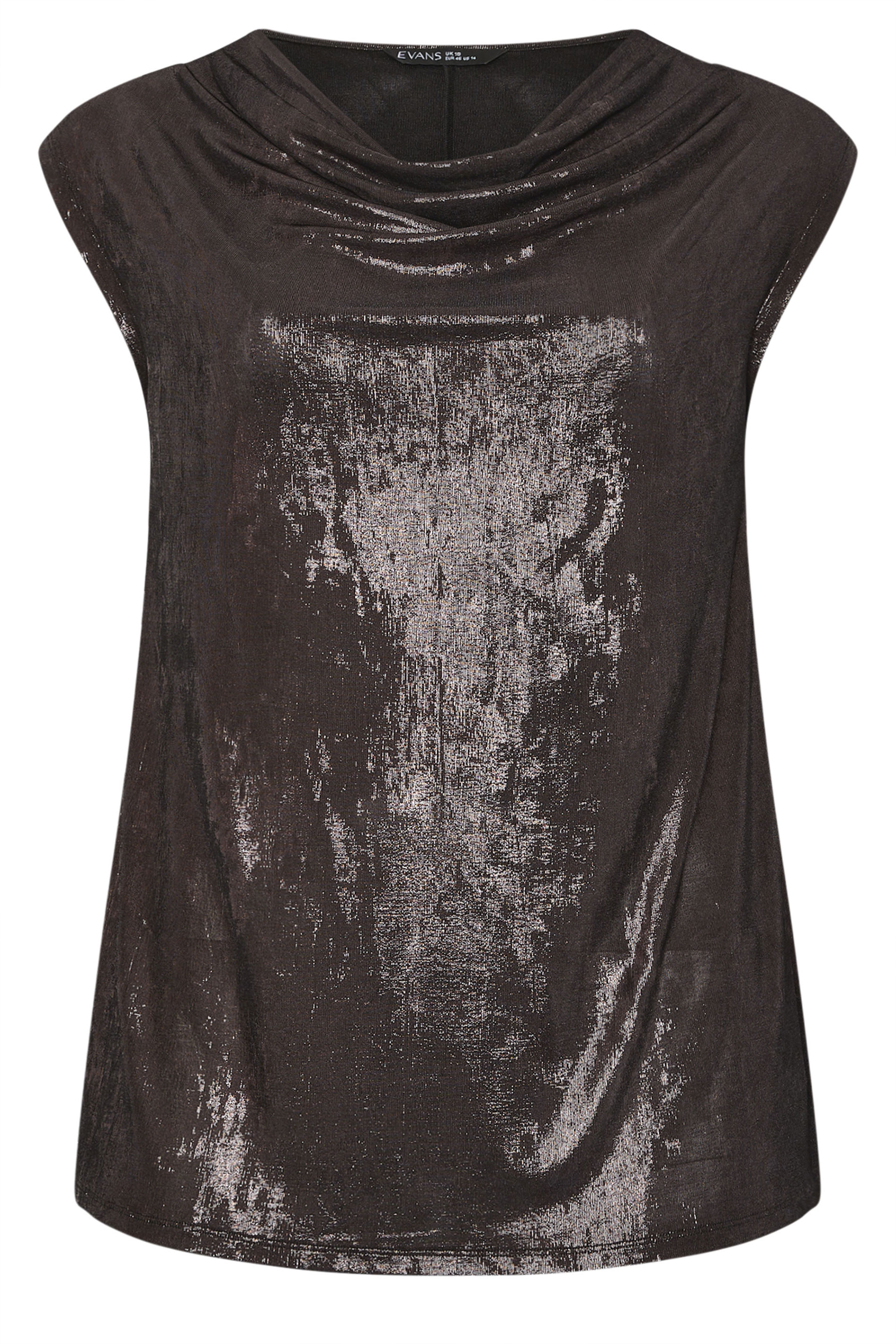 EVANS Plus Size Black Cowl Neck Top | Evans 6