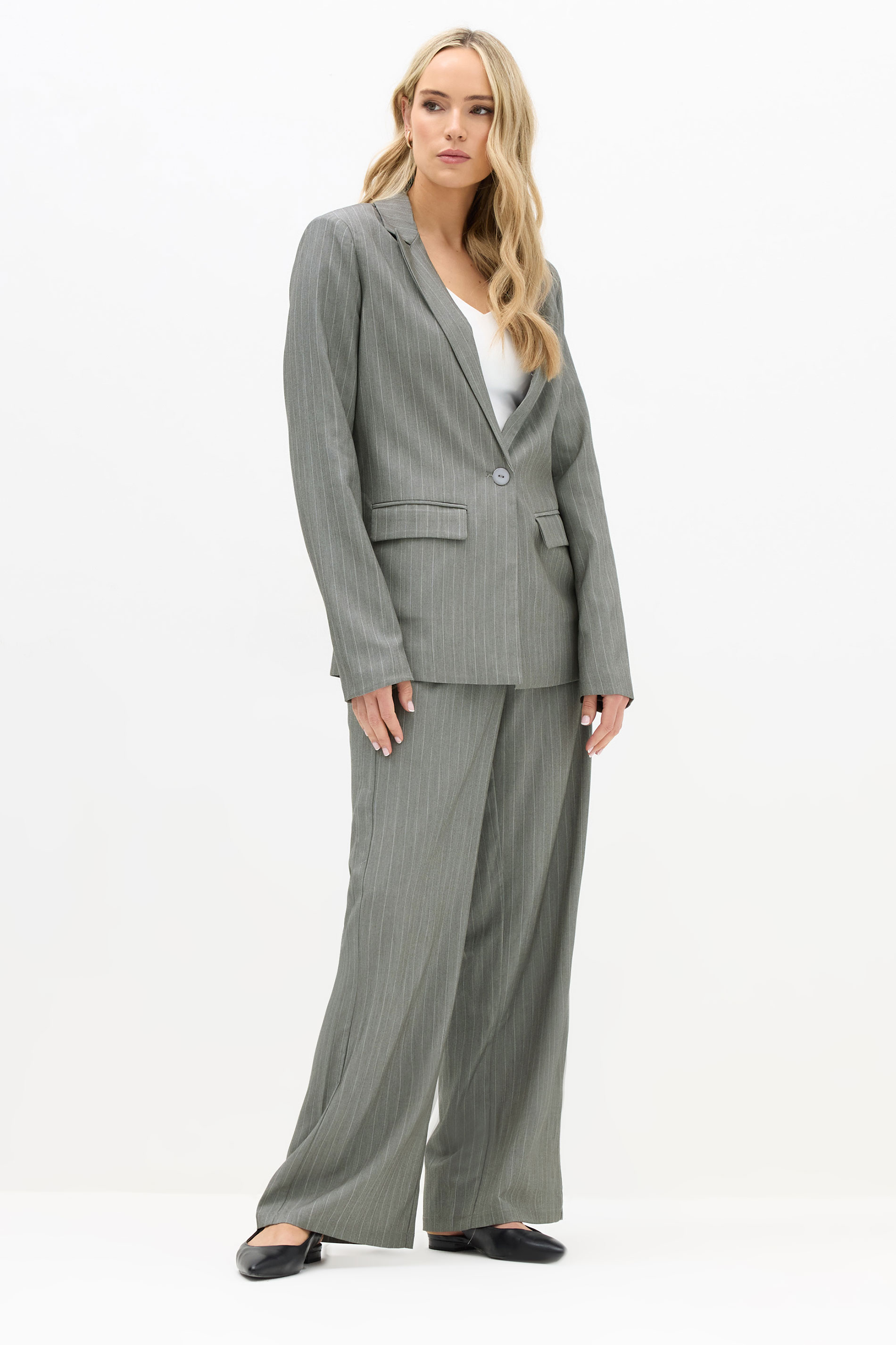 LTS PREMIUM Tall Grey Stripe Formal Blazer | Long Tall Sally 2