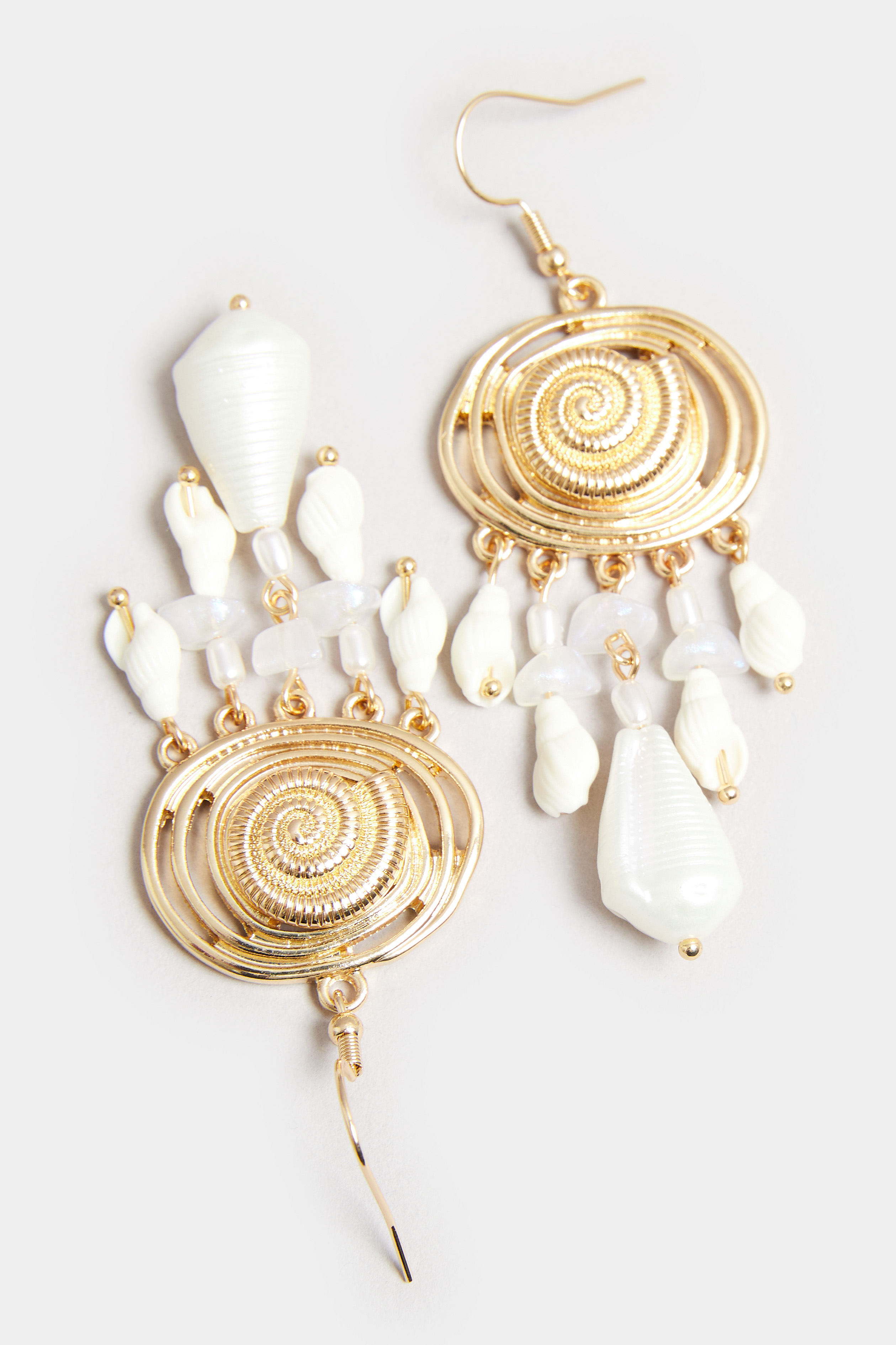 Gold Tone Shell Detail Statement Earrings 2