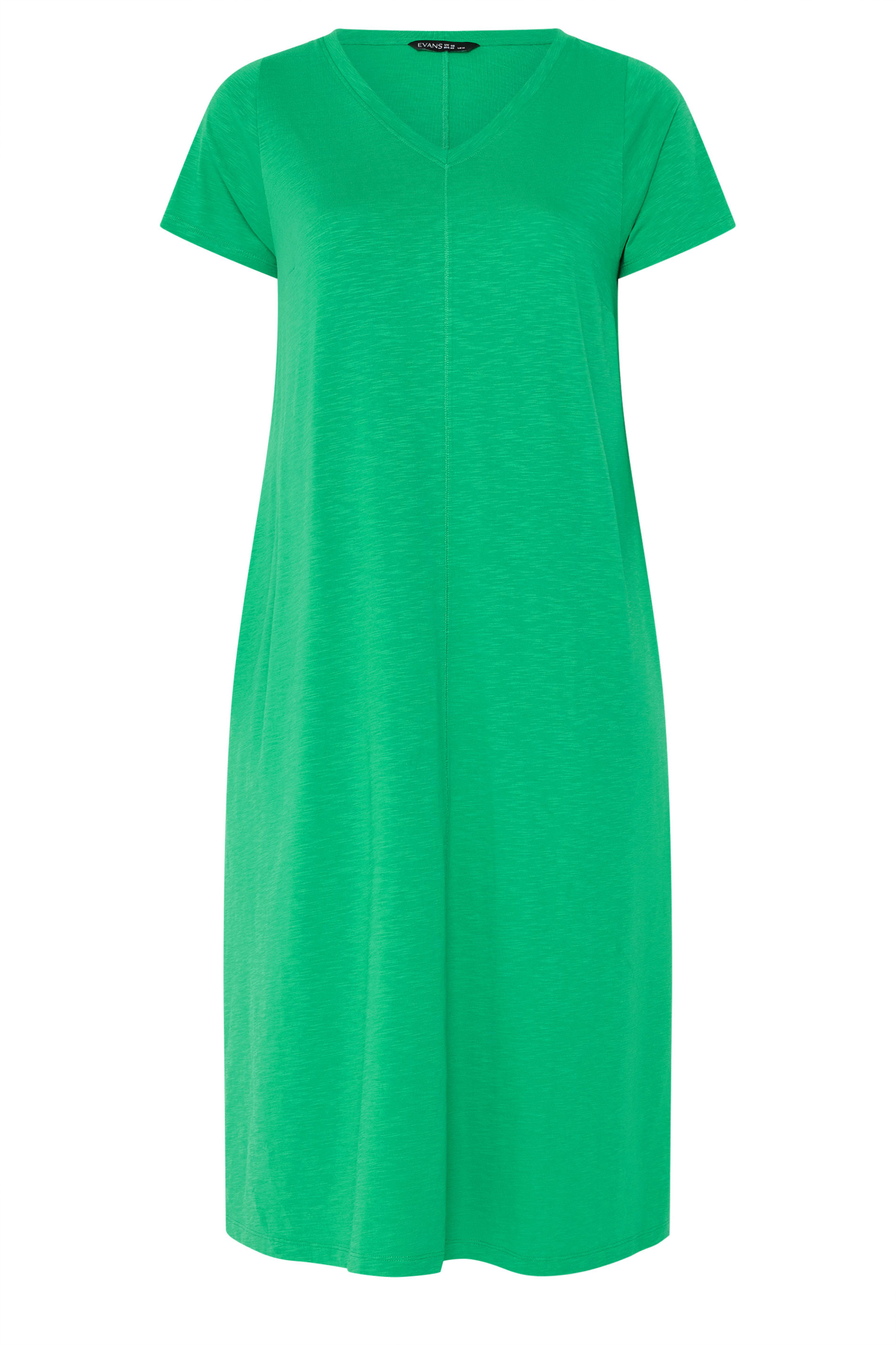 EVANS Plus Size Green Premium Cotton Dress | Evans 5