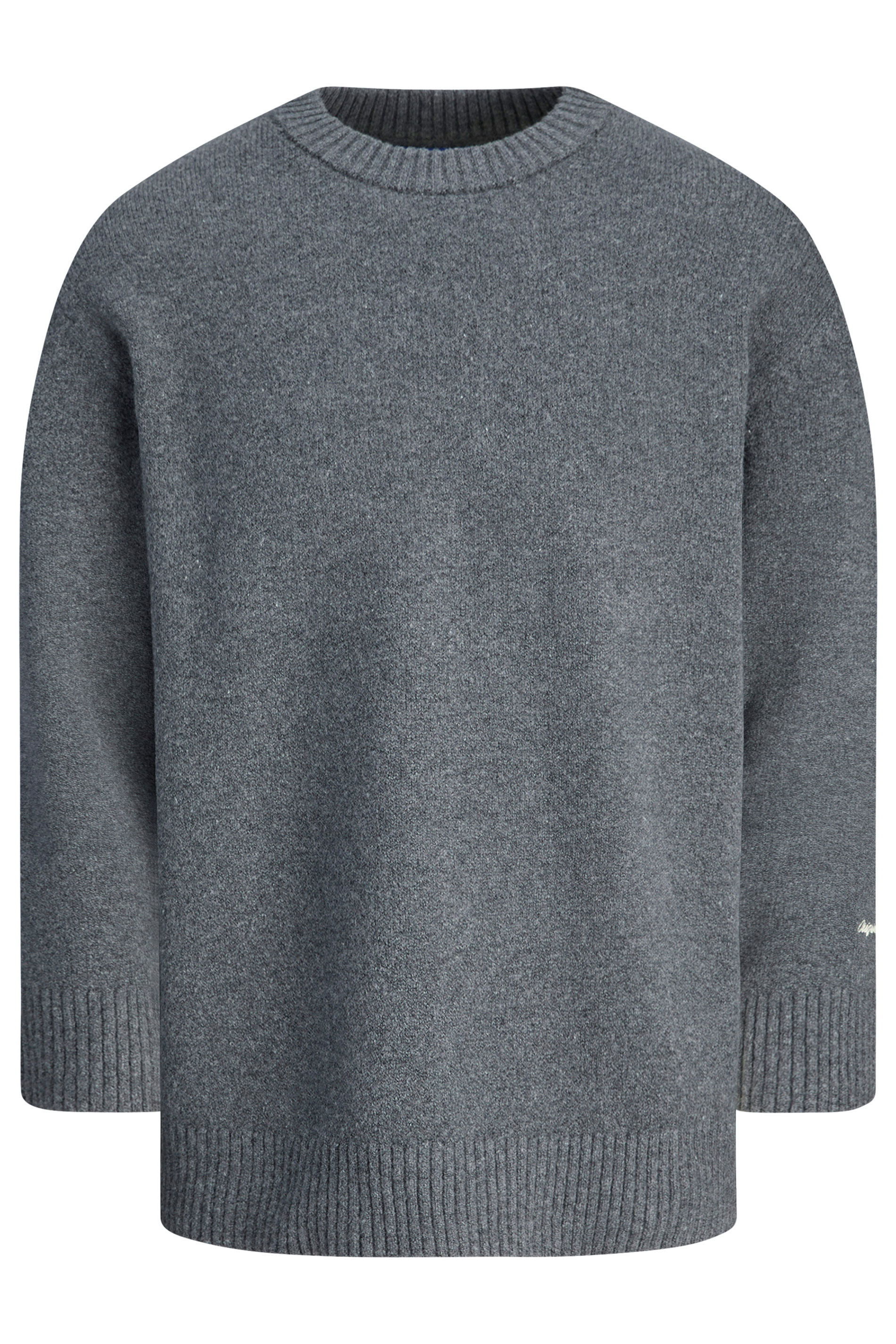 JACK & JONES Big & Tall Dark Grey Crew Neck Knit Jumper | BadRhino 2