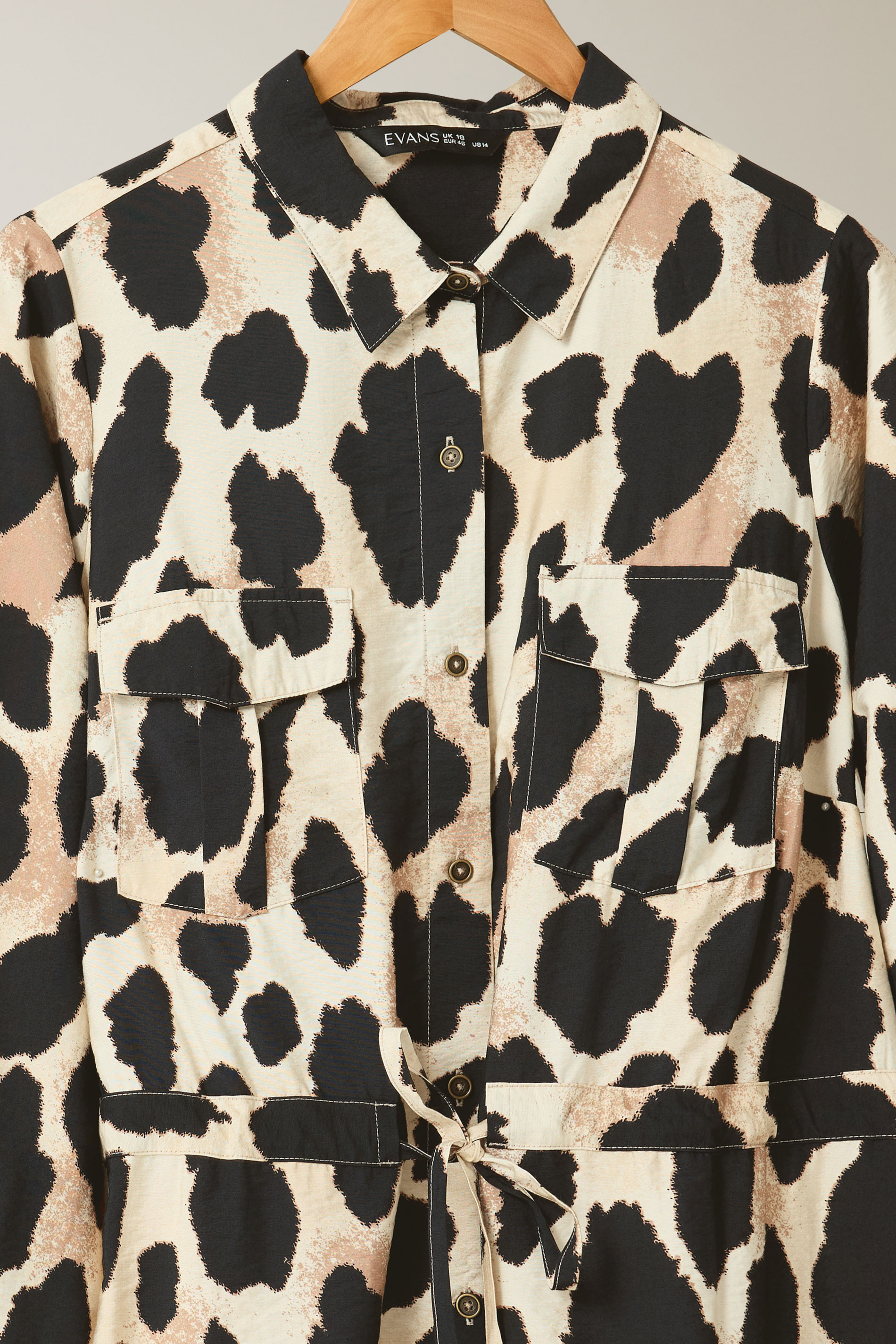 EVANS Plus Size Natural Brown Leopard Print Shirt | Evans 7