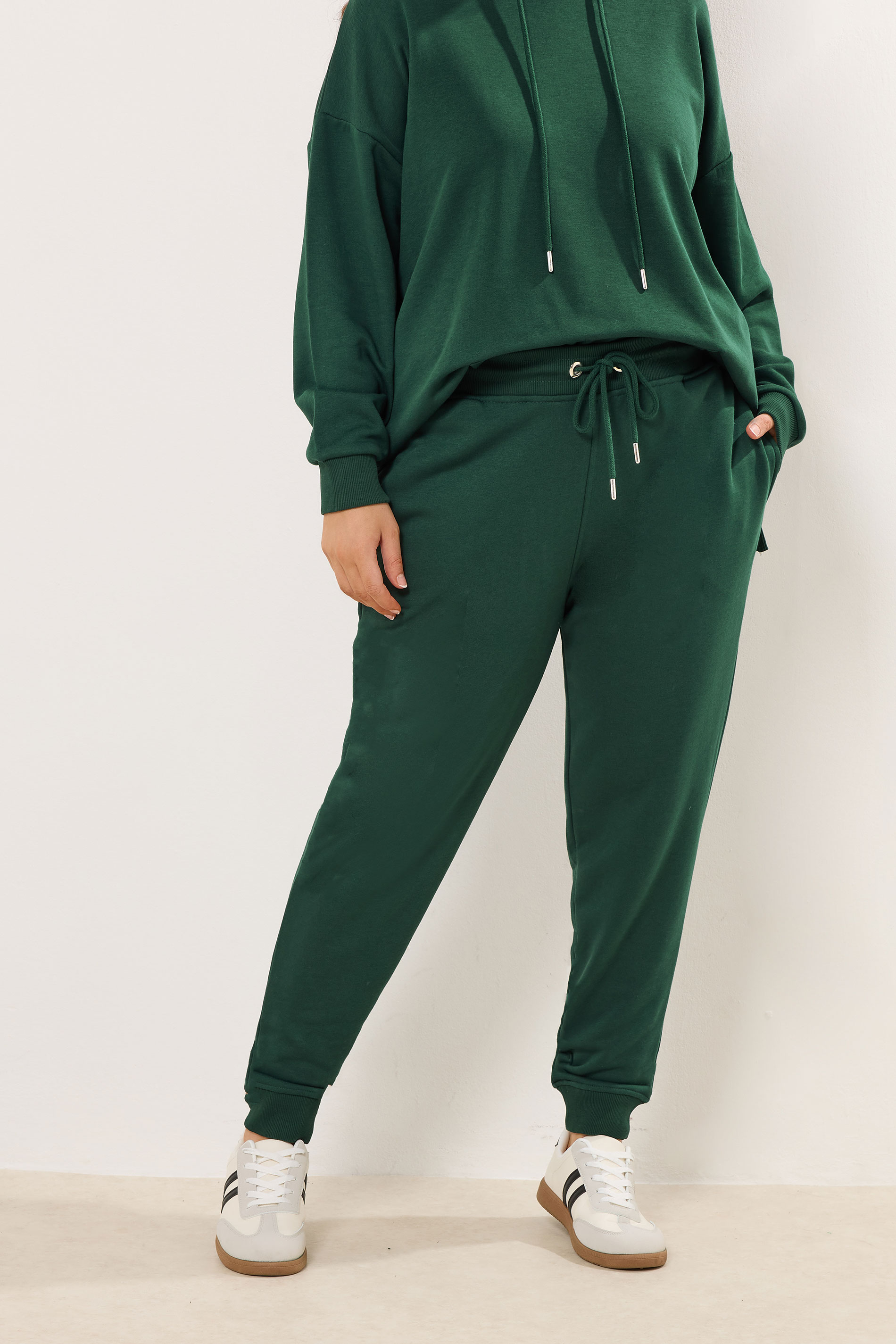 YOURS Plus Size Green Tie Cuffed Joggers | Yours Clothing 3