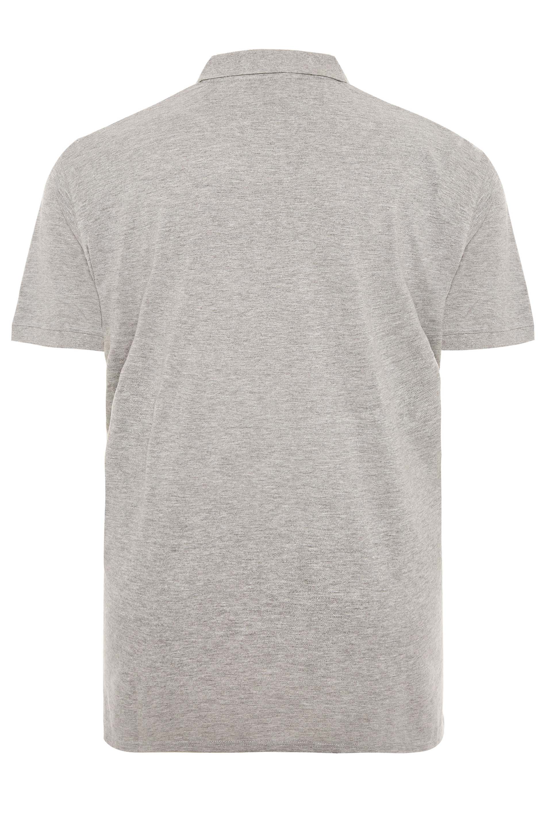 D555 Light Grey Marl Basic Polo Shirt | BadRhino 4