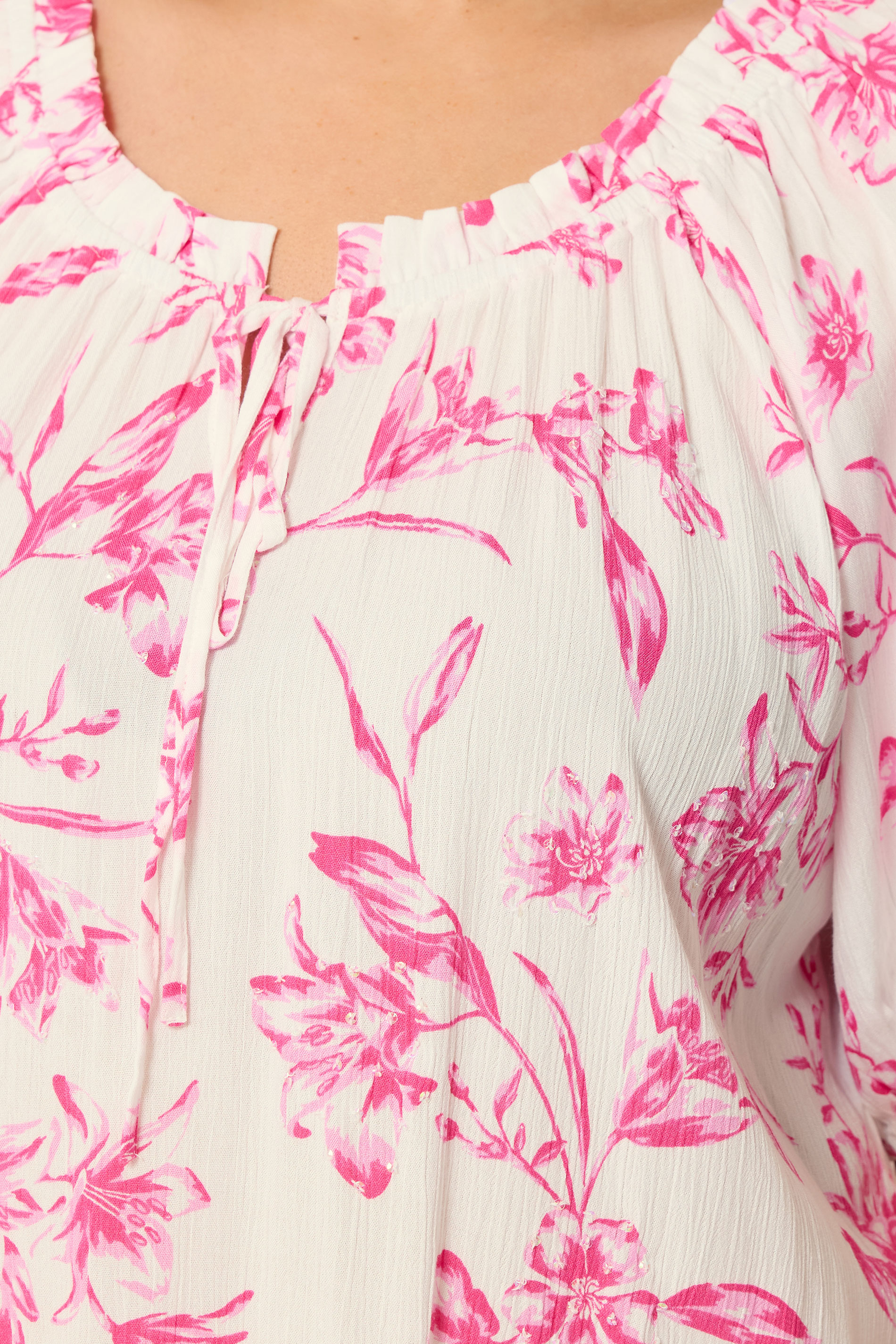 YOURS Plus Size Pink Floral Bardot Top | Yours Clothing 4
