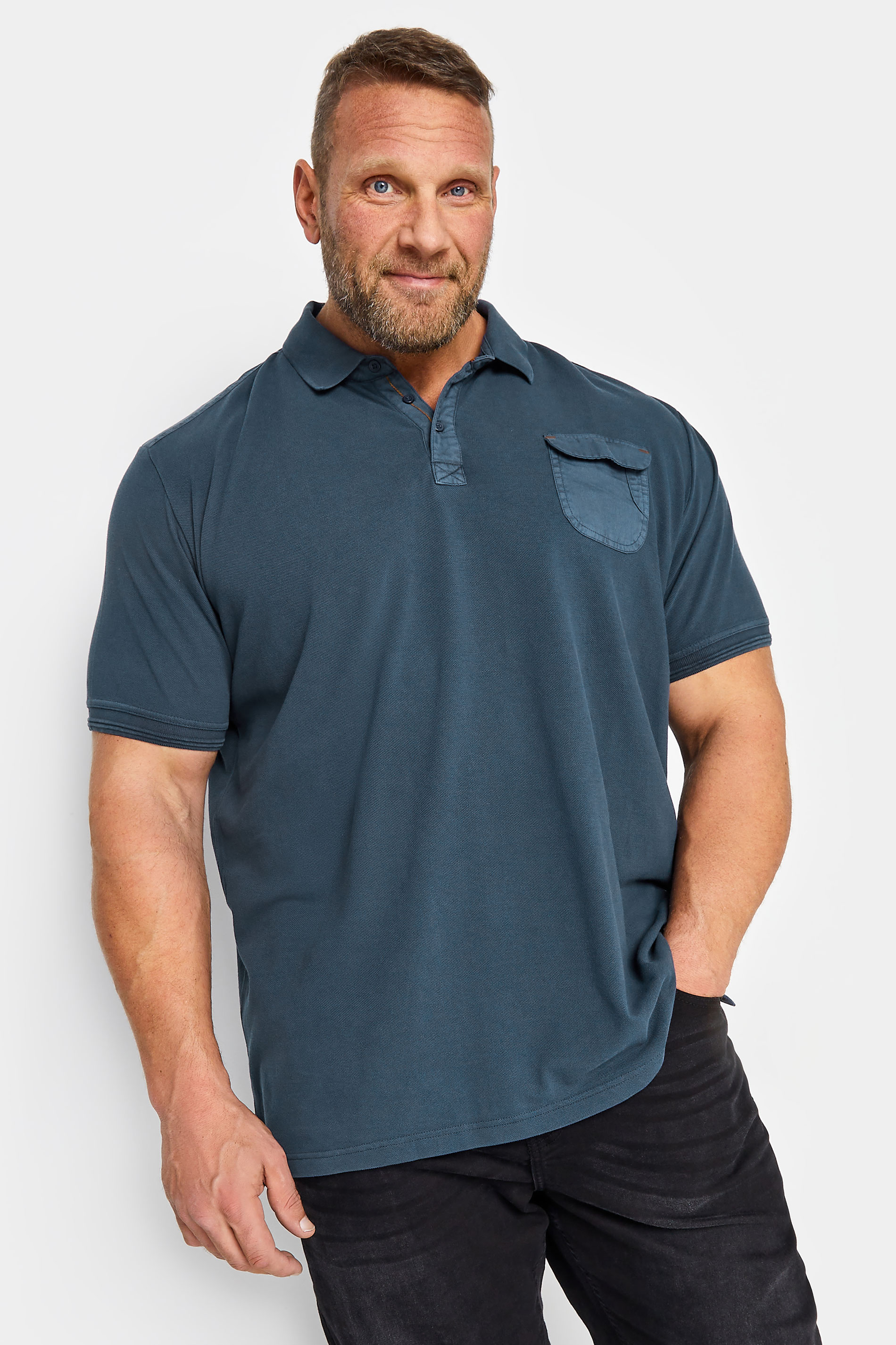 BadRhino Big & Tall Navy Pocket Polo Shirt | BadRhino 1