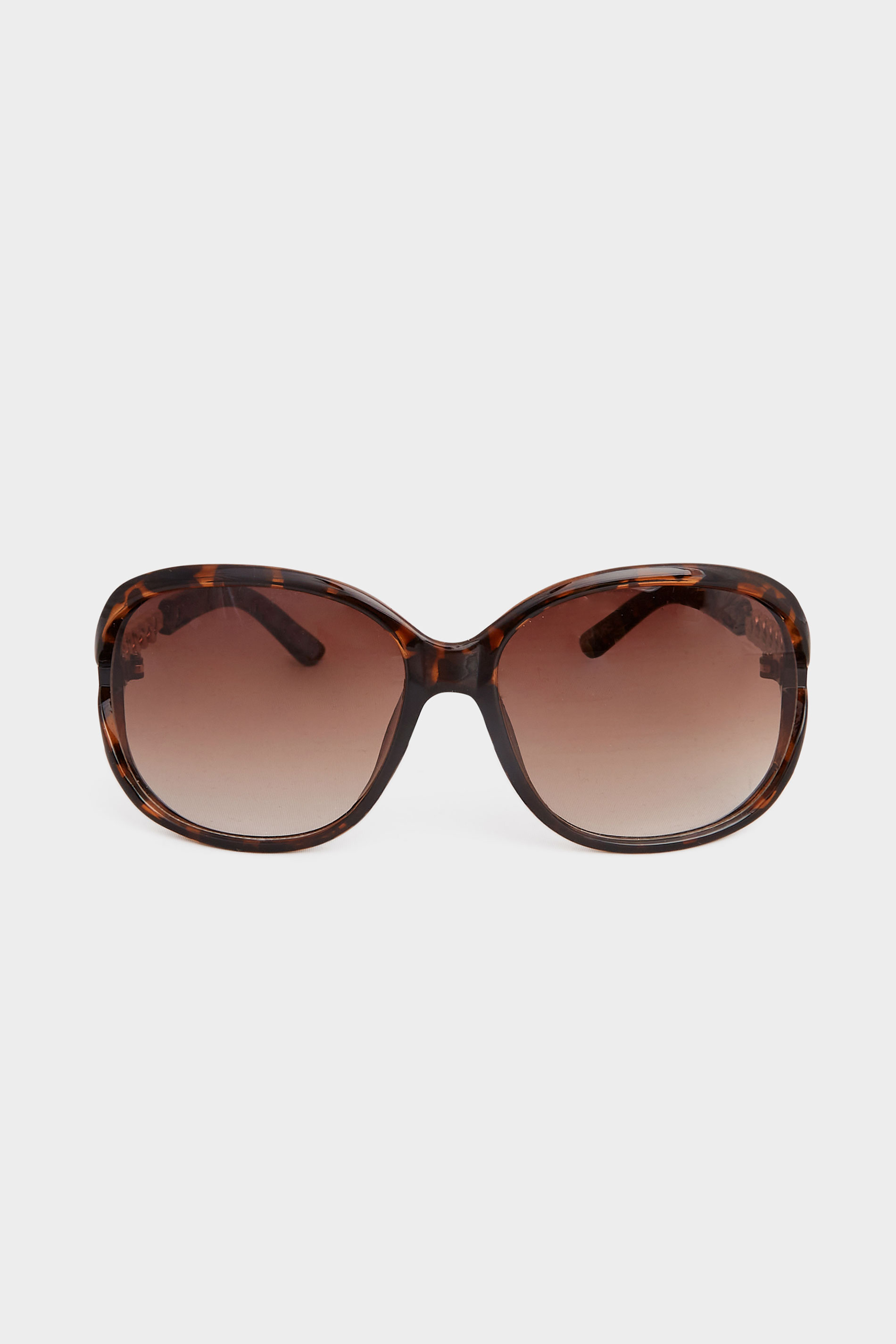 Plus Size Brown Tortoiseshell Chain Arm Sunglasses | Yours Clothing 2