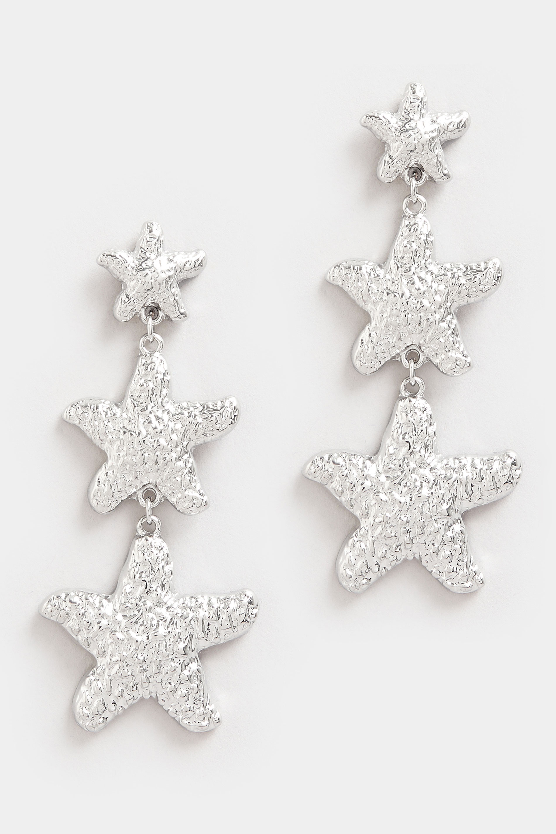 Silver Tone Starfish Drop Earrings | Yours Clothing 3