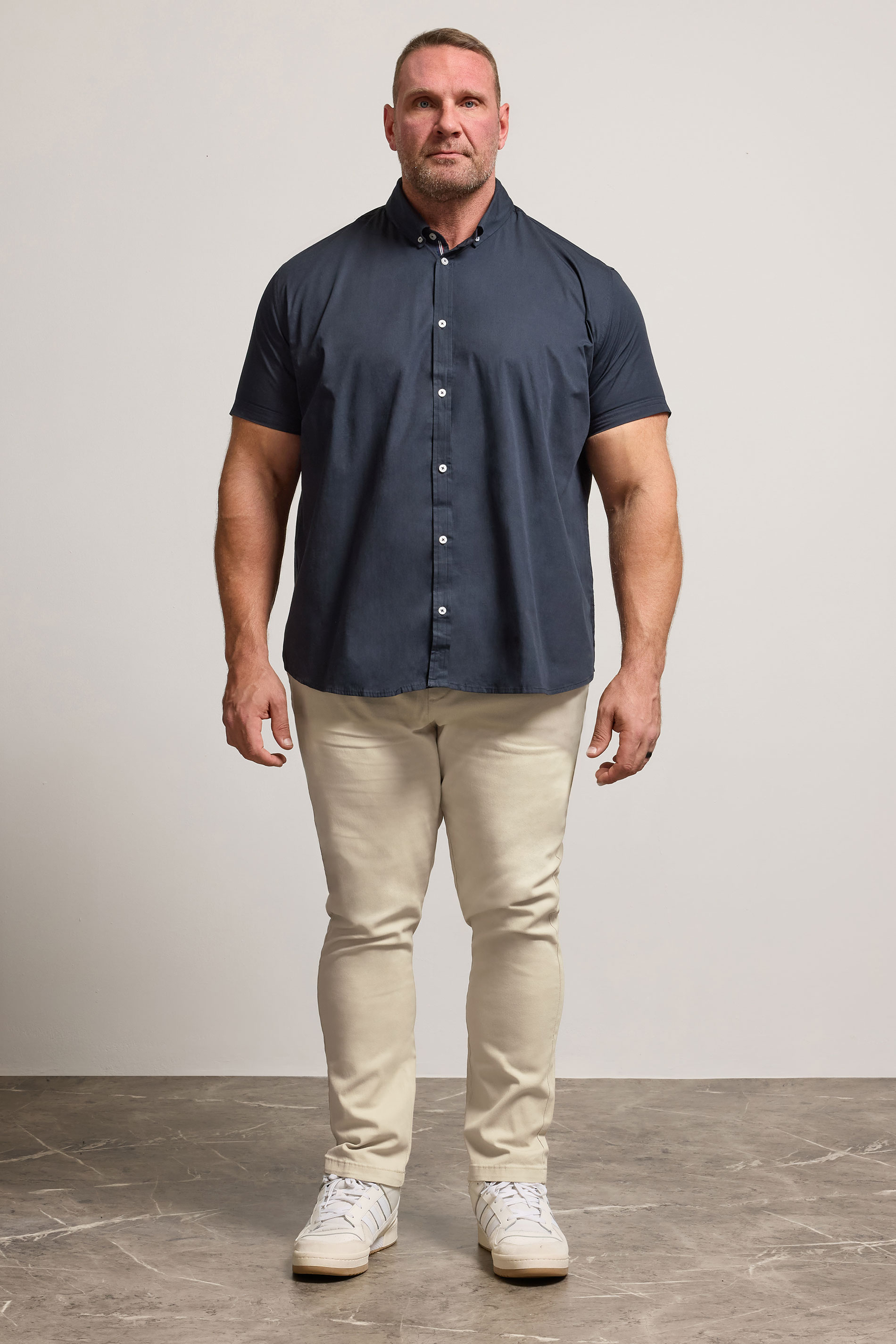 BadRhino Big & Tall Navy Poplin Short Sleeve Shirt | BadRhino 1
