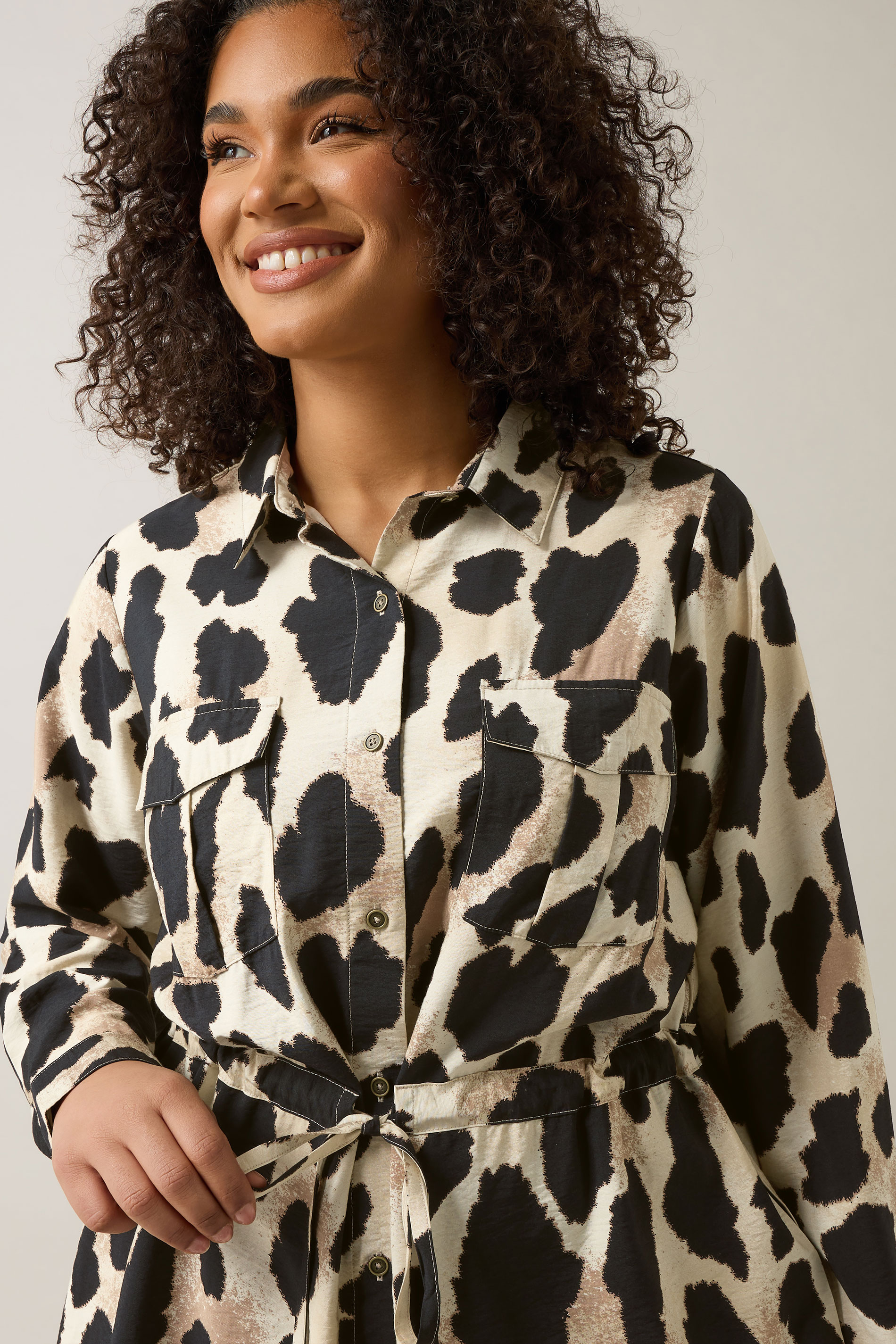 EVANS Plus Size Natural Brown Leopard Print Shirt | Evans 5
