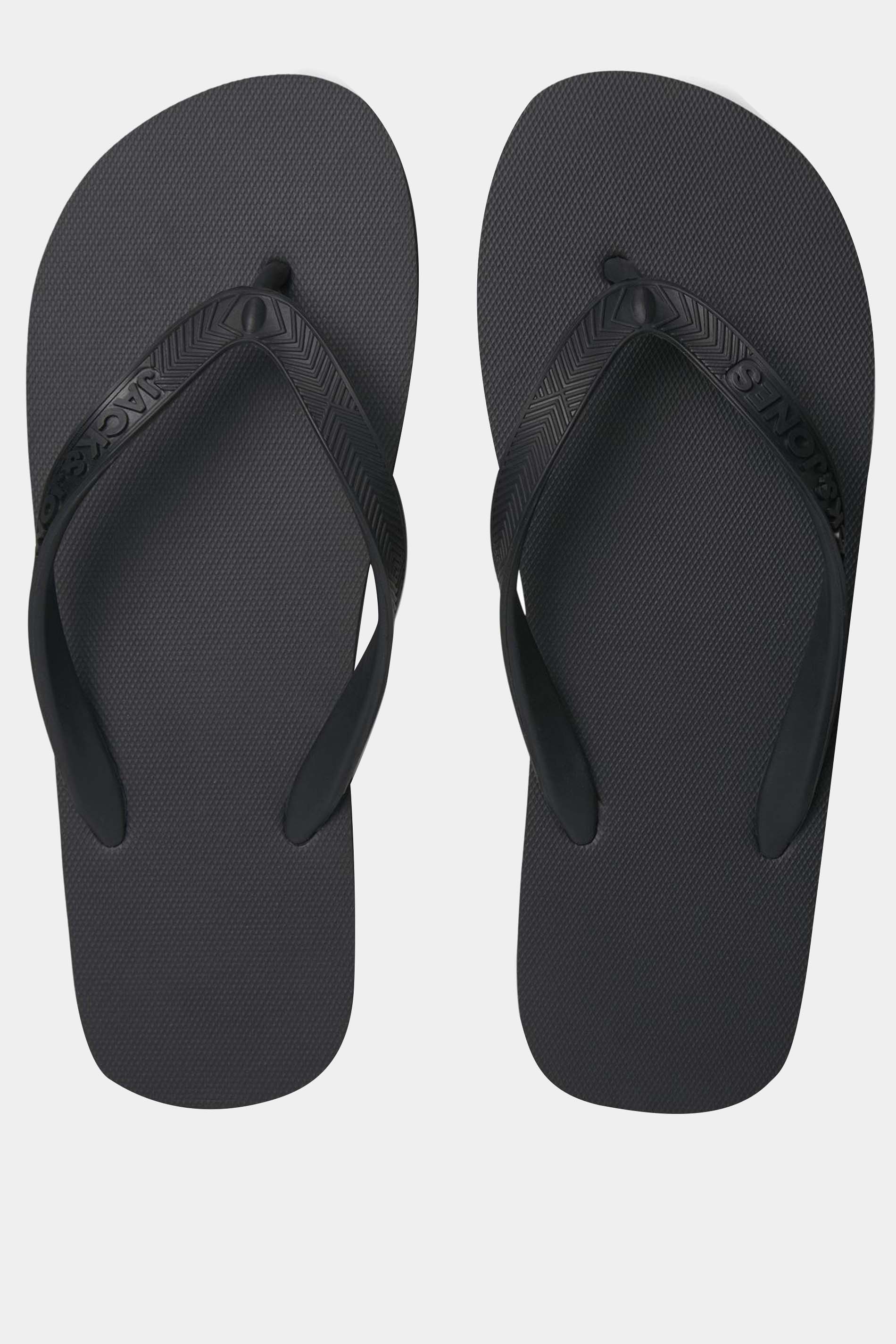 JACK & JONES Black Basic Flip Flops | BadRhino 3