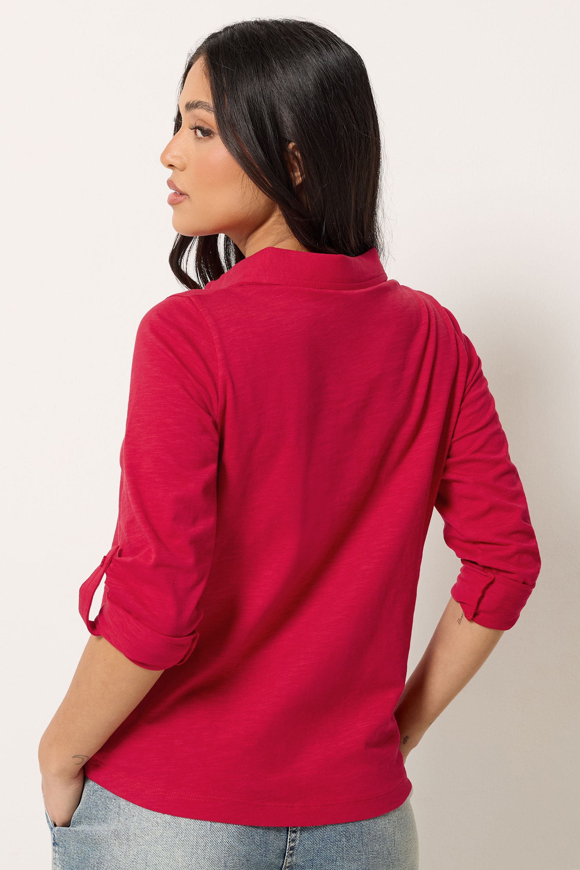 PixieGirl Petite Women's Red Button Cotton Shirt | PixieGirl 2