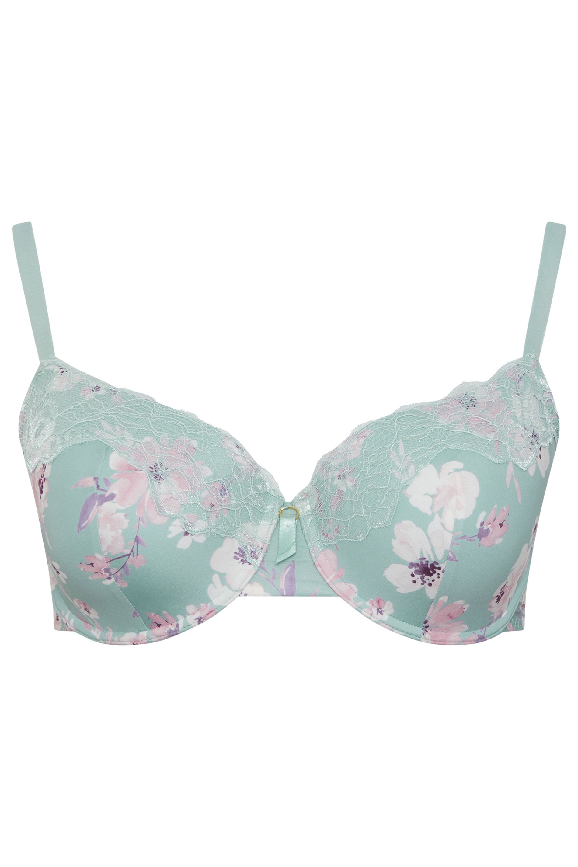 YOURSET 2 PACK Plus Size Green Floral Print T-Shirt Bras | Yours Clothing 9
