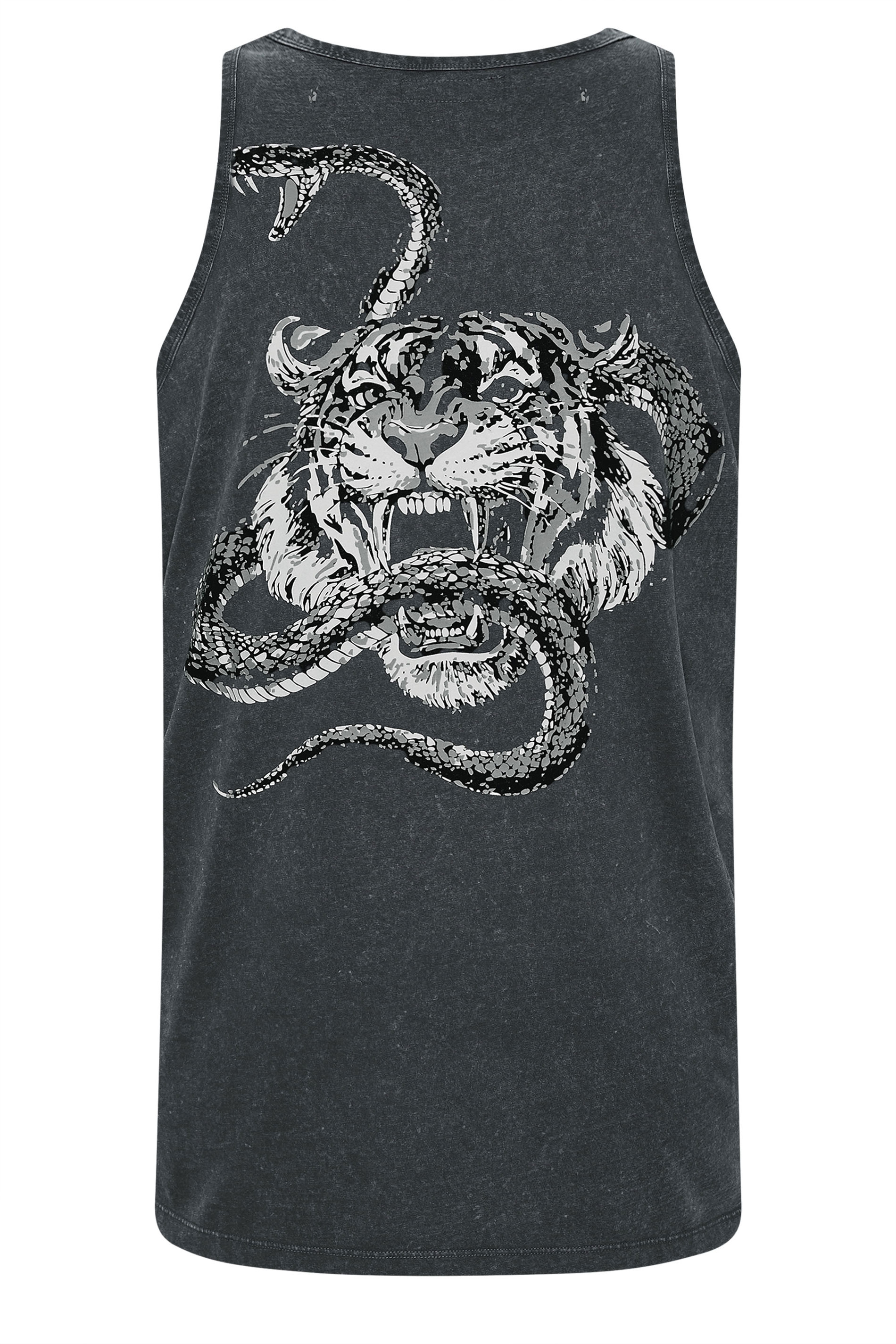 BadRhino Big & Tall Black Acid Wash Graphic Vest | BadRhino 7