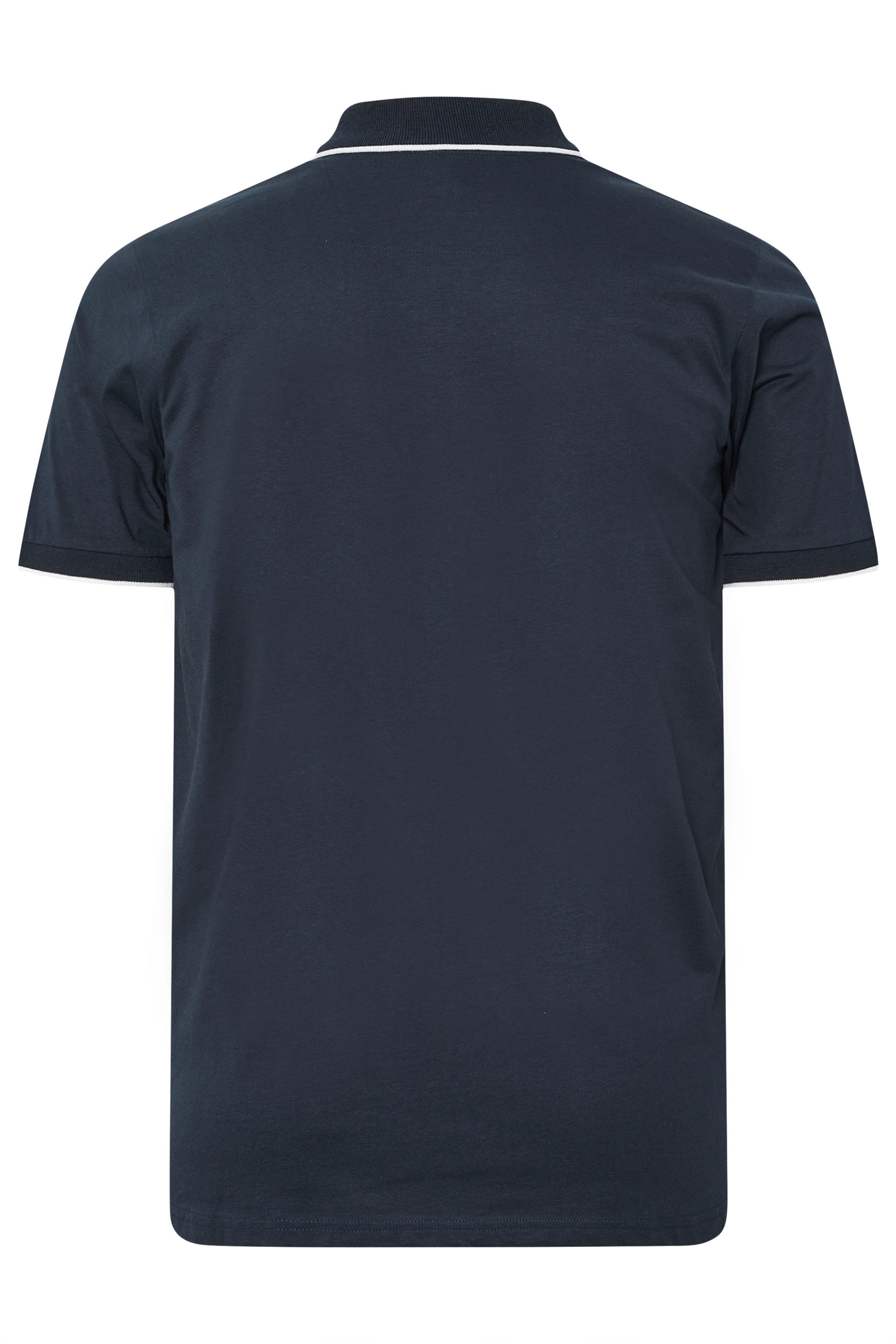 BadRhino Big & Tall Navy Blue Cut & Sew Tipped Polo Shirt | BadRhino 7
