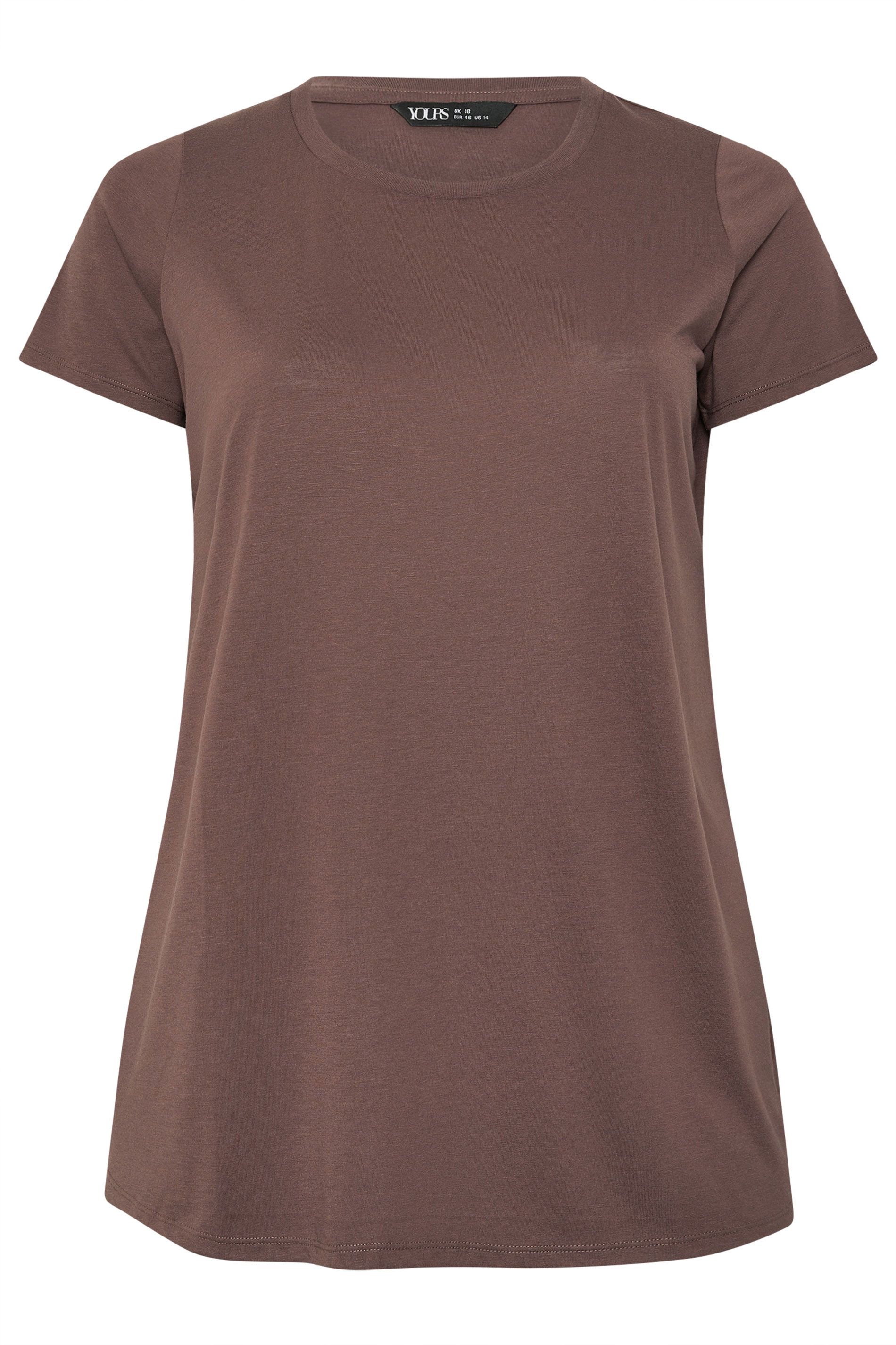 YOURS Plus Size Chocolate Brown Core T-Shirt | Yours Clothing 5
