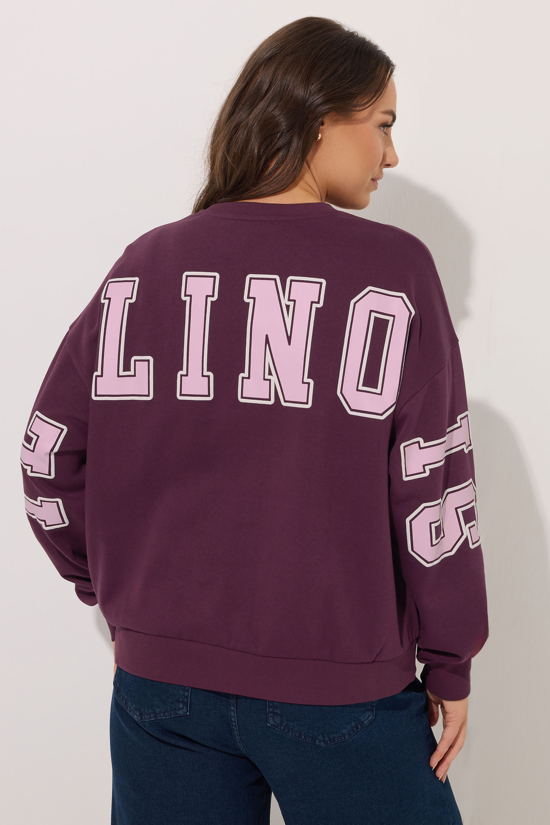 YOURS Plus Size 'Illinois' Red Back Print Sweatshirt | Yours Clothing 4