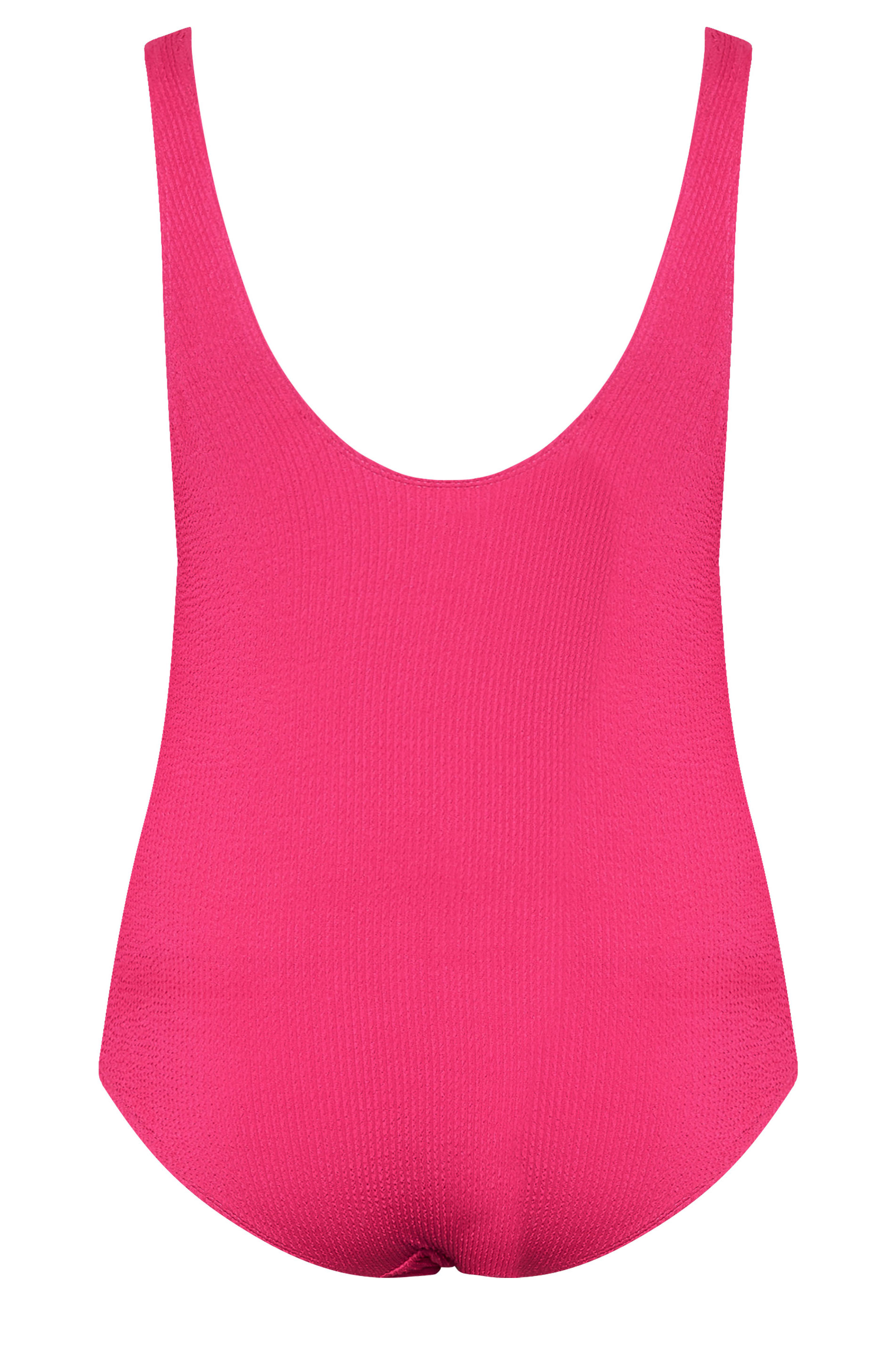 YOURS Plus Size Pink Buckle Textured Swimsuit | Yours Clothing 8