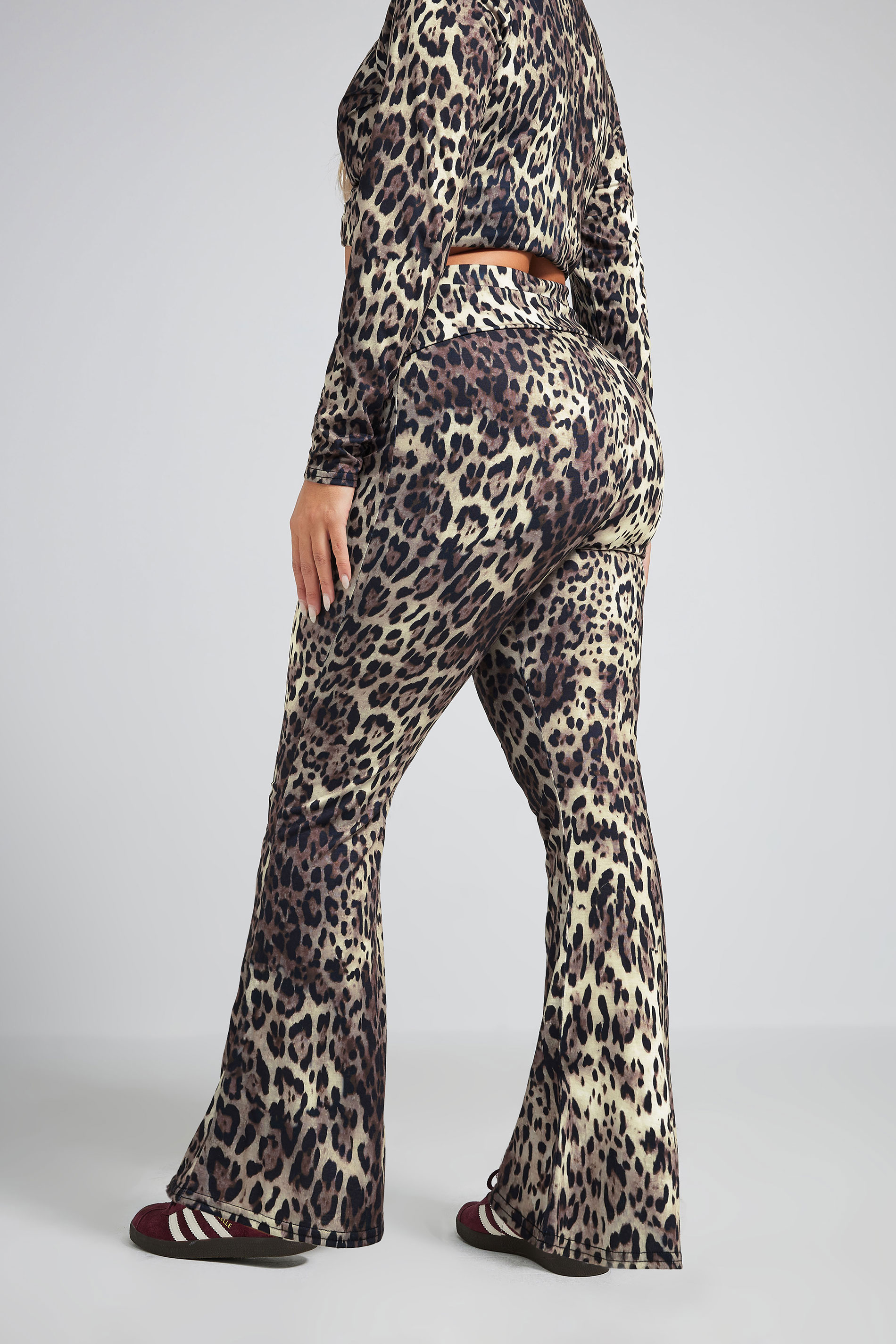 LIMITED COLLECTION Plus Size Brown Leopard Print Fold Over Waist Leggings | Yours Clothing  2