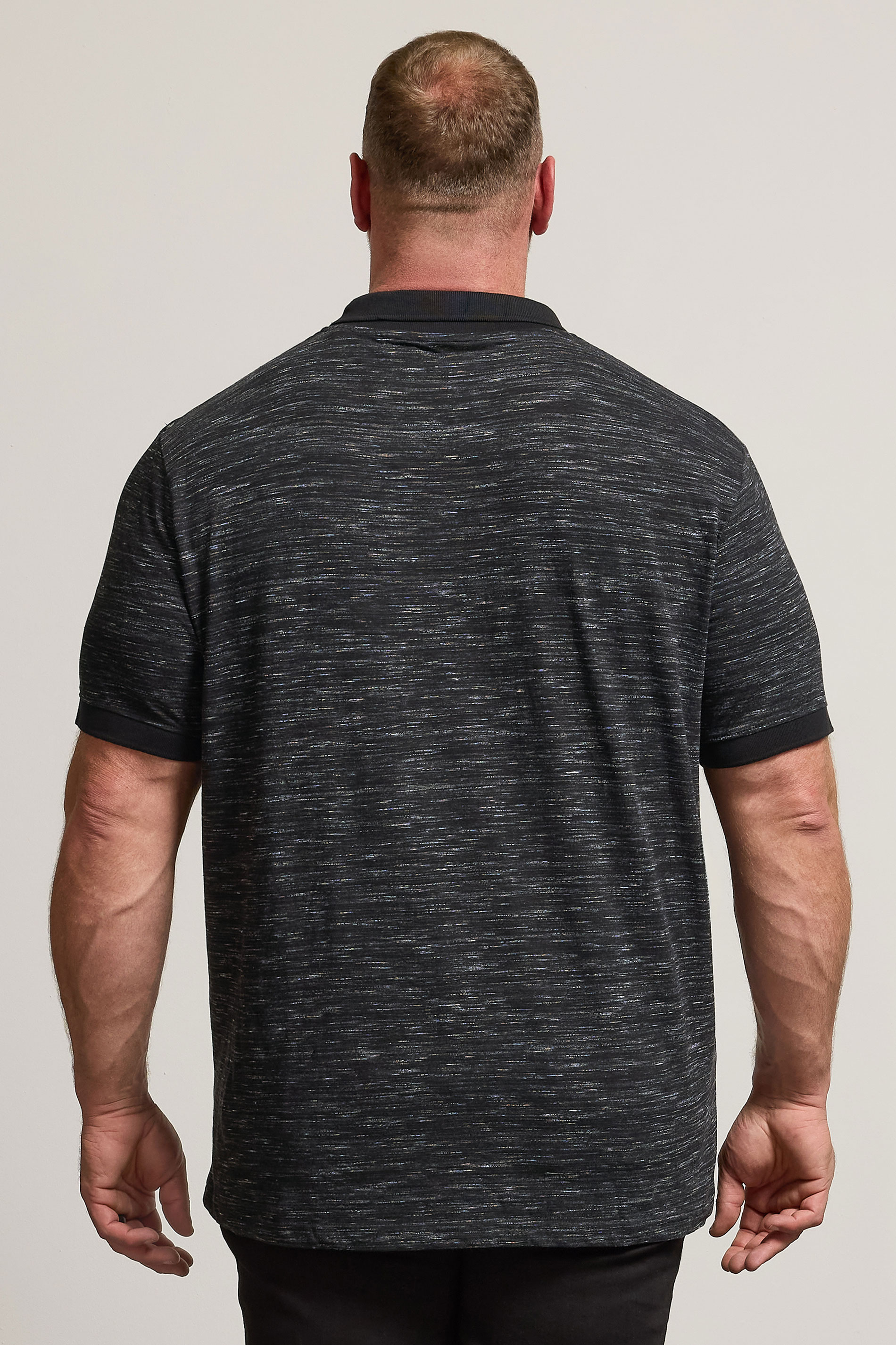 BadRhino Big & Tall Black Marl Polo Shirt | BadRhino 2