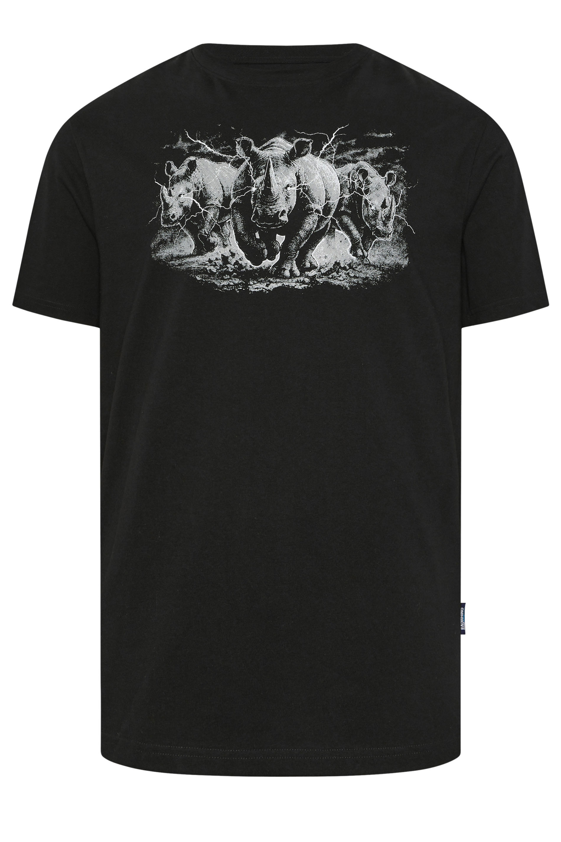 BadRhino Big & Tall Black Extra Long Rhino Graphic T-Shirt | BadRhino 5