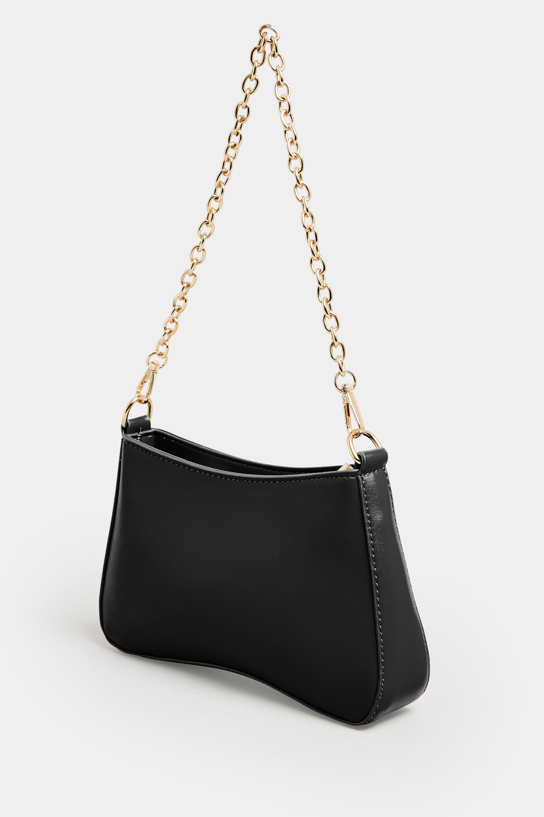 Black Detachable Chain Shoulder Bag | Yours Clothing 2