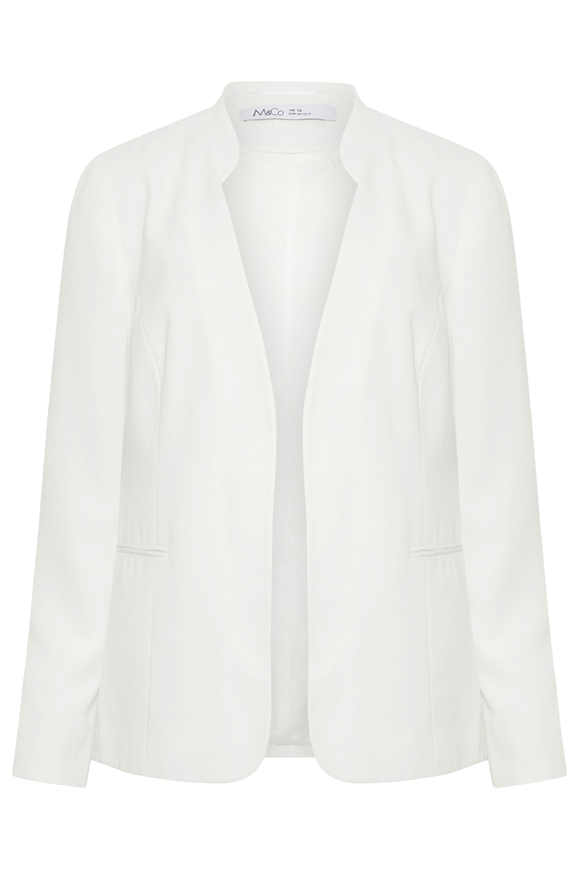M&Co White Collarless Blazer | M&Co 5
