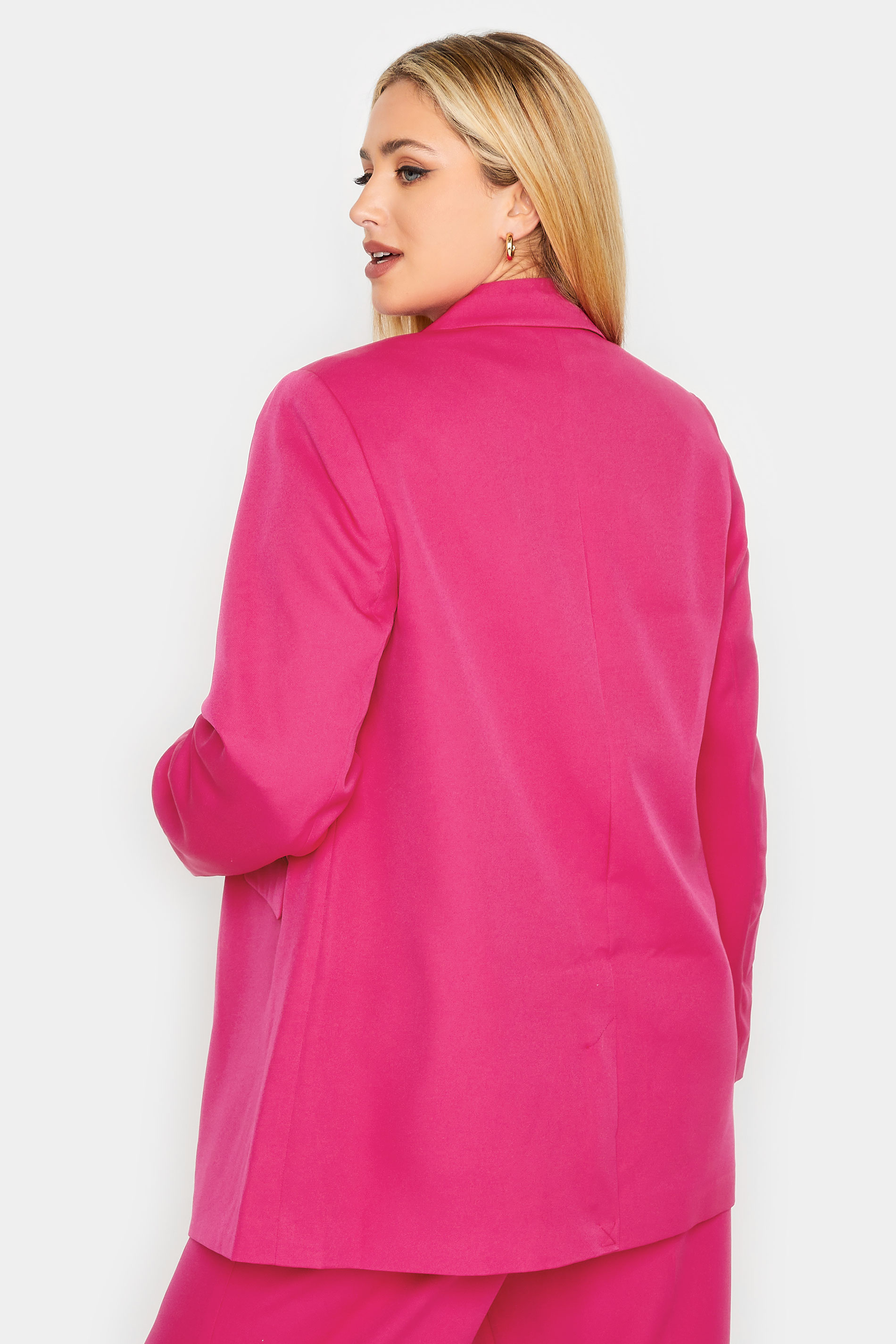 Plus Size Pink Tailored Blazer | Yours Clothing 3