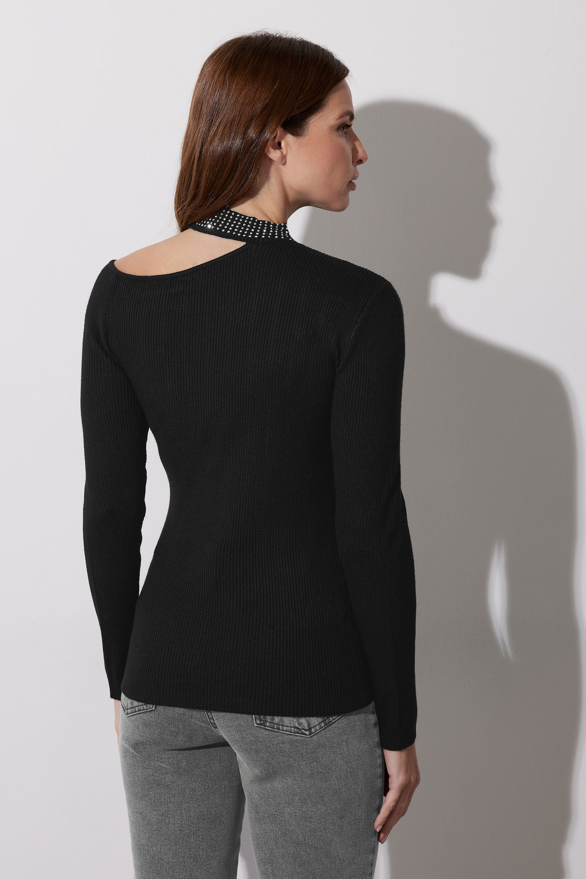 STAR Black Embellished Asymmetric Jumper | STAR x JM 2